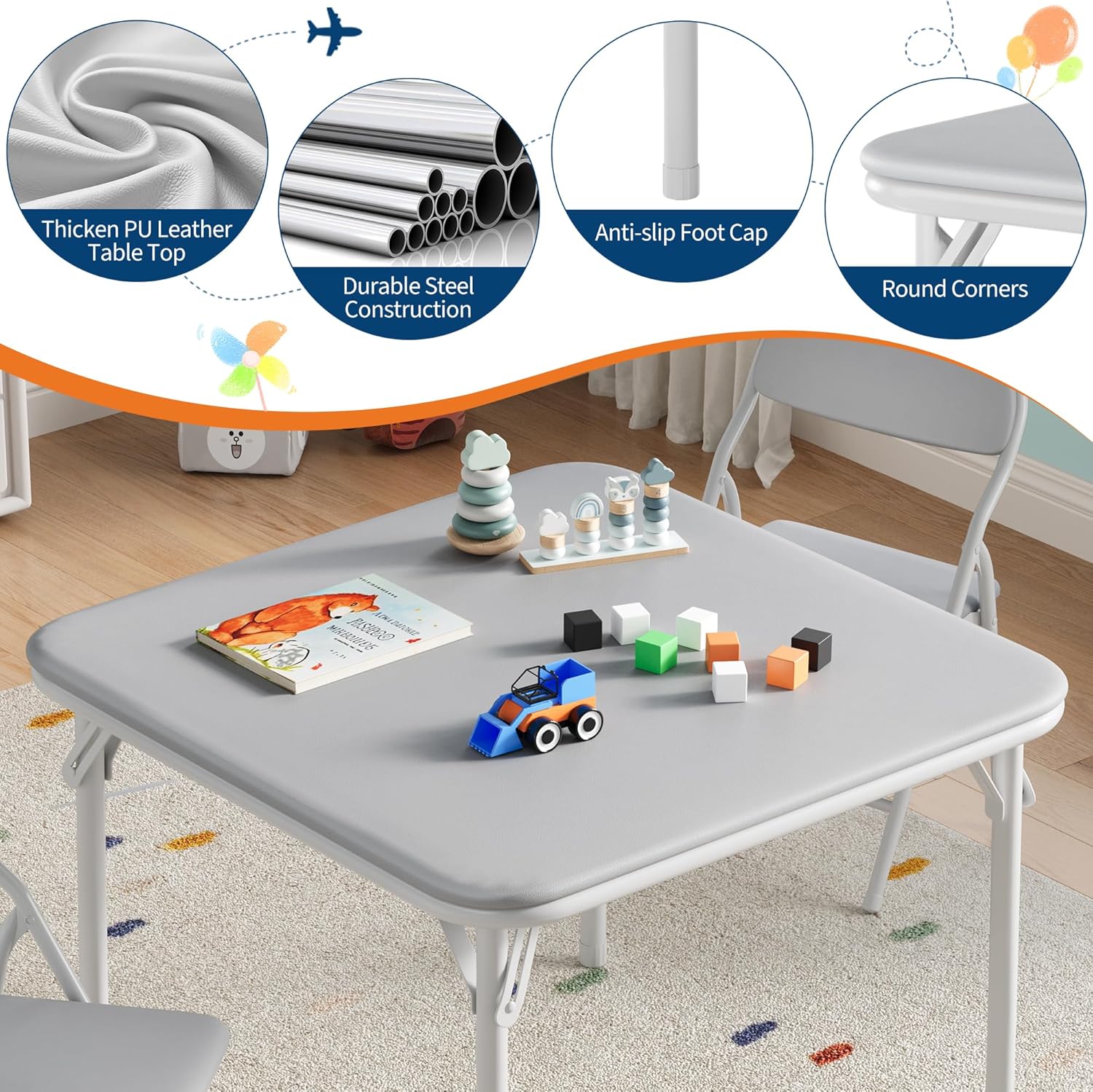 Qeetex DHZ-PHK-33U83BPF Folding-Furniture-Sets - View #3