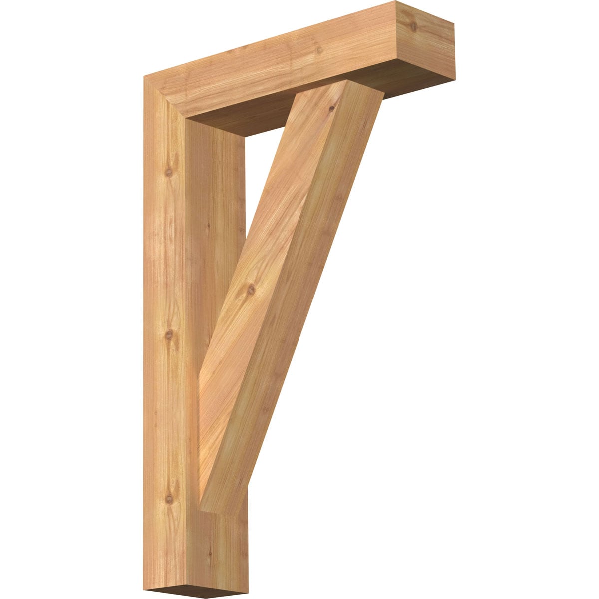 Ekena Millwork 1464840 Traditional Block Smooth Bracket with Offset Brace Western Red Cedar Wood Standard Bracket