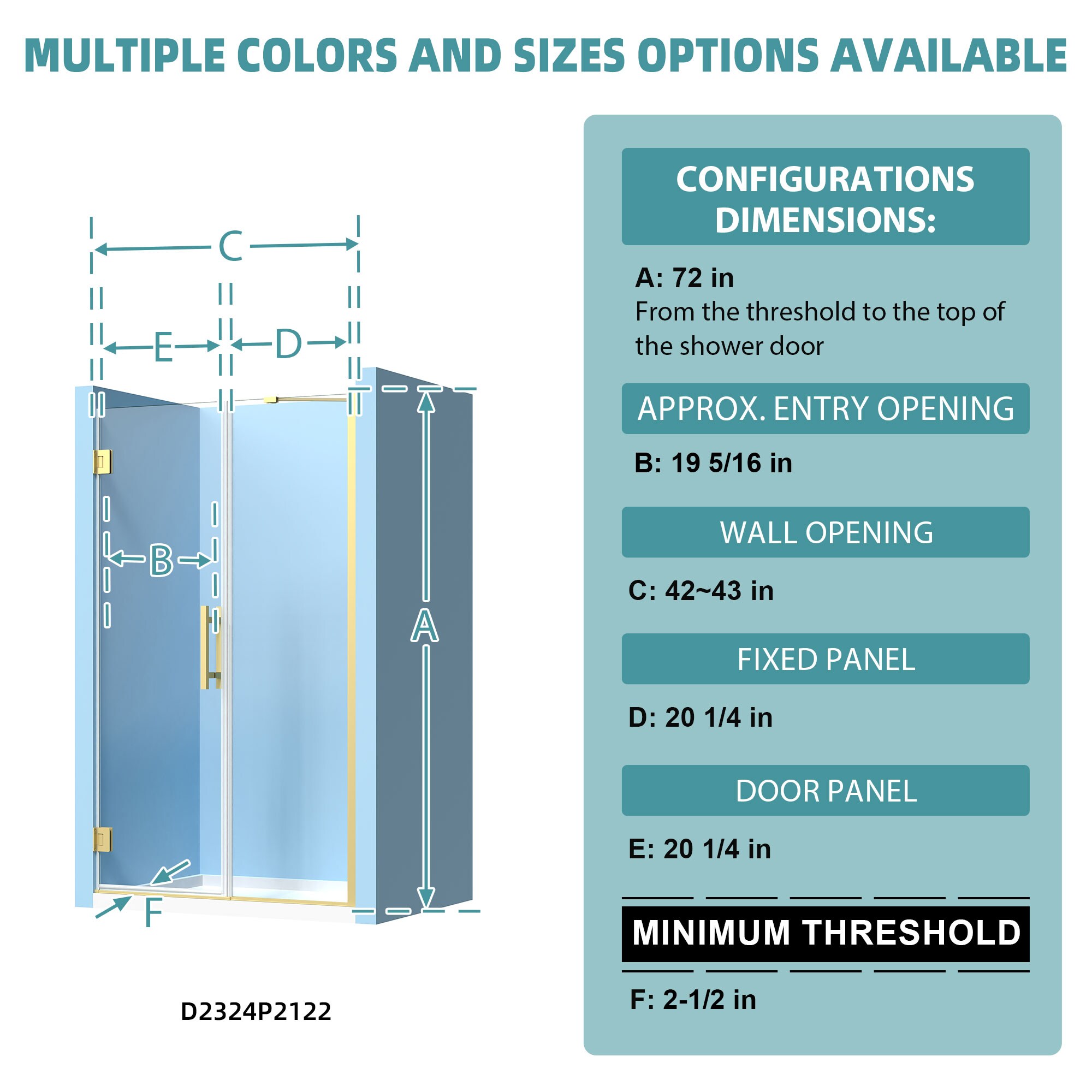 Forclover FLW-DP43BG Shower-Doors - View #4