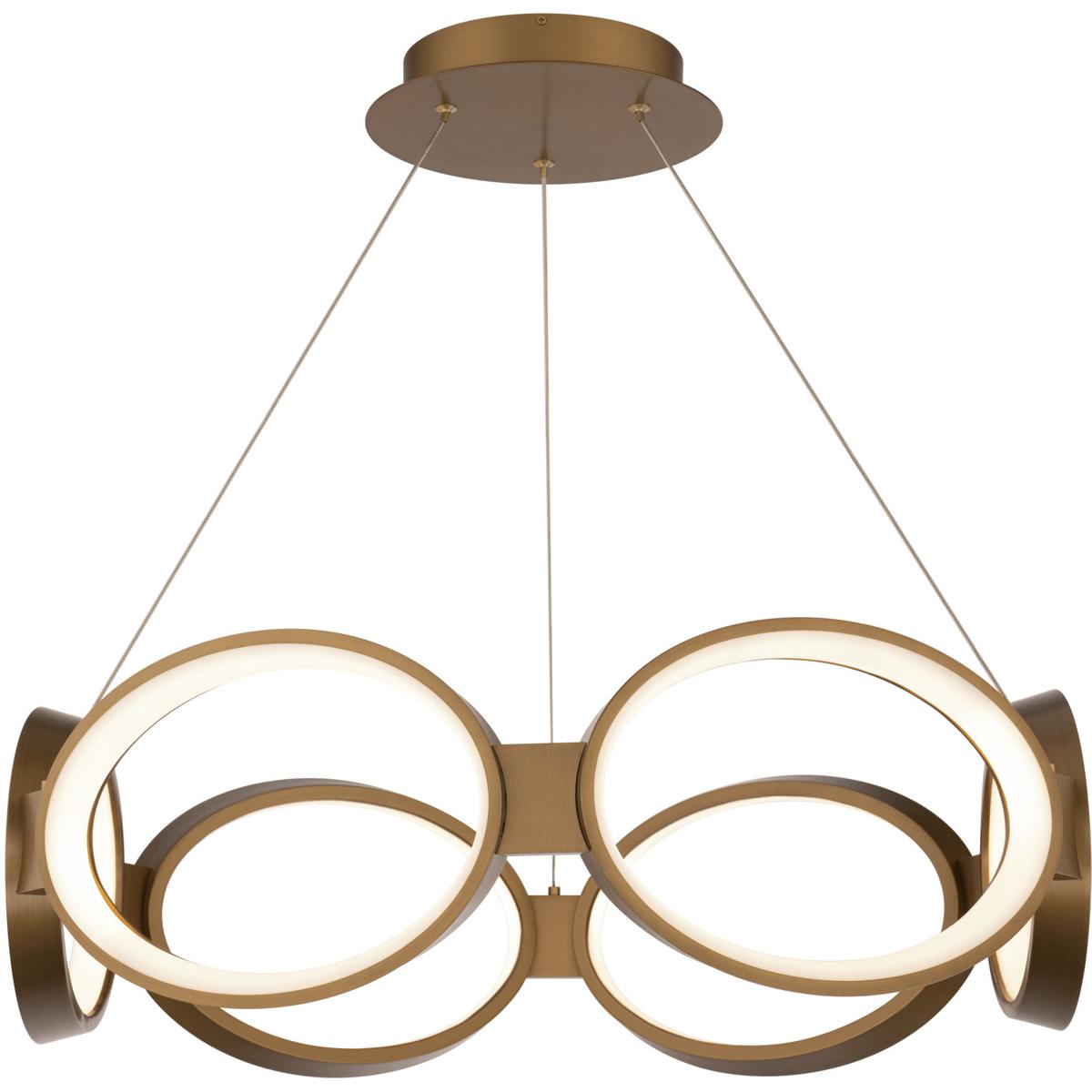 WAC Lighting  PD-21324-AB Solitaire LED 2663 inch Aged Brass Chandelier Ceiling Light dweLED