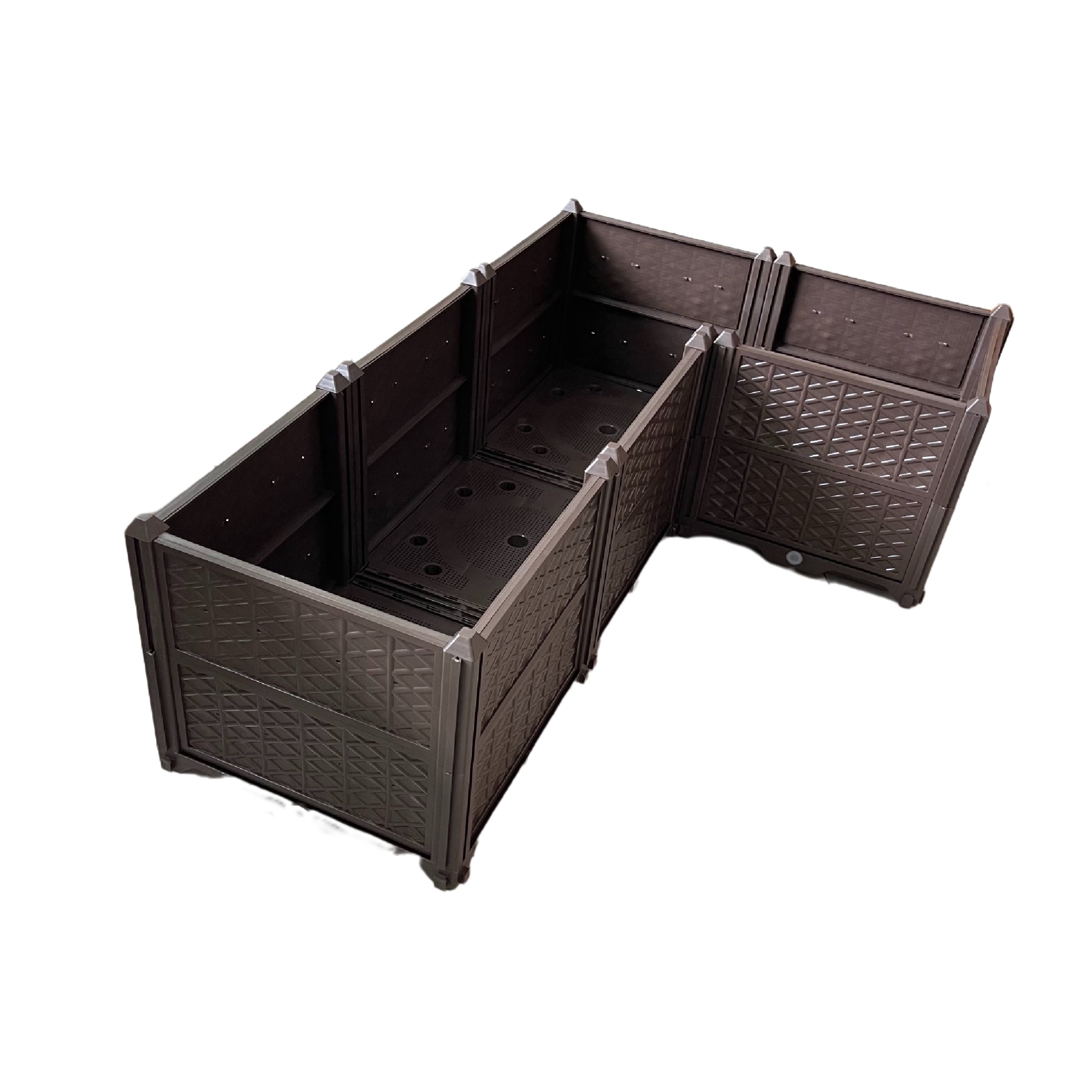 AHIOU HOME ZAAHG-90509GB 7.7-cu ft 15.35-in W x 61.41-in L x 14.17-in H Brown Composite Raised Garden Bed