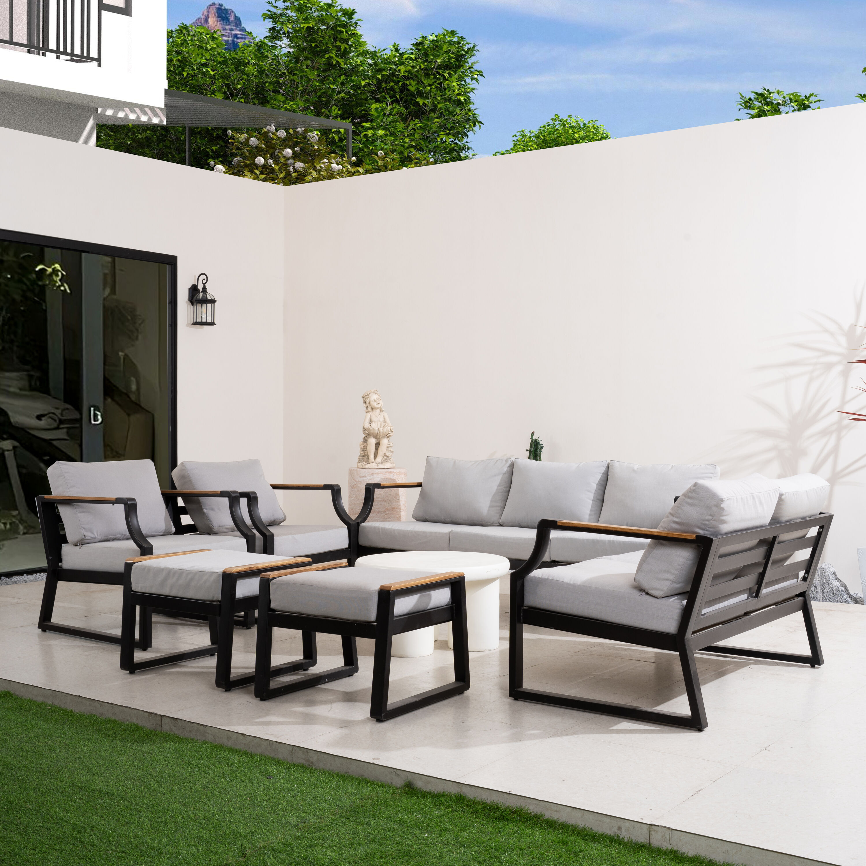 Direct Wicker DWS-2101BK&154TABE Patio-Conversation-Sets - View #4