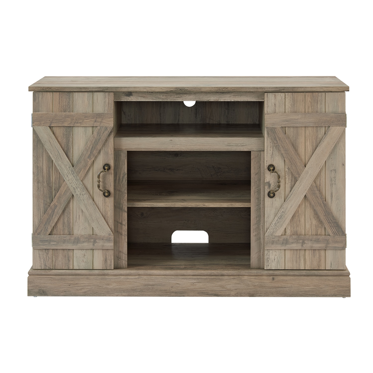 SINOFURN SYA440034BK Farmhouse/Rustic Gray Wash TV stand ( Accommodates TVs up to 50-in )