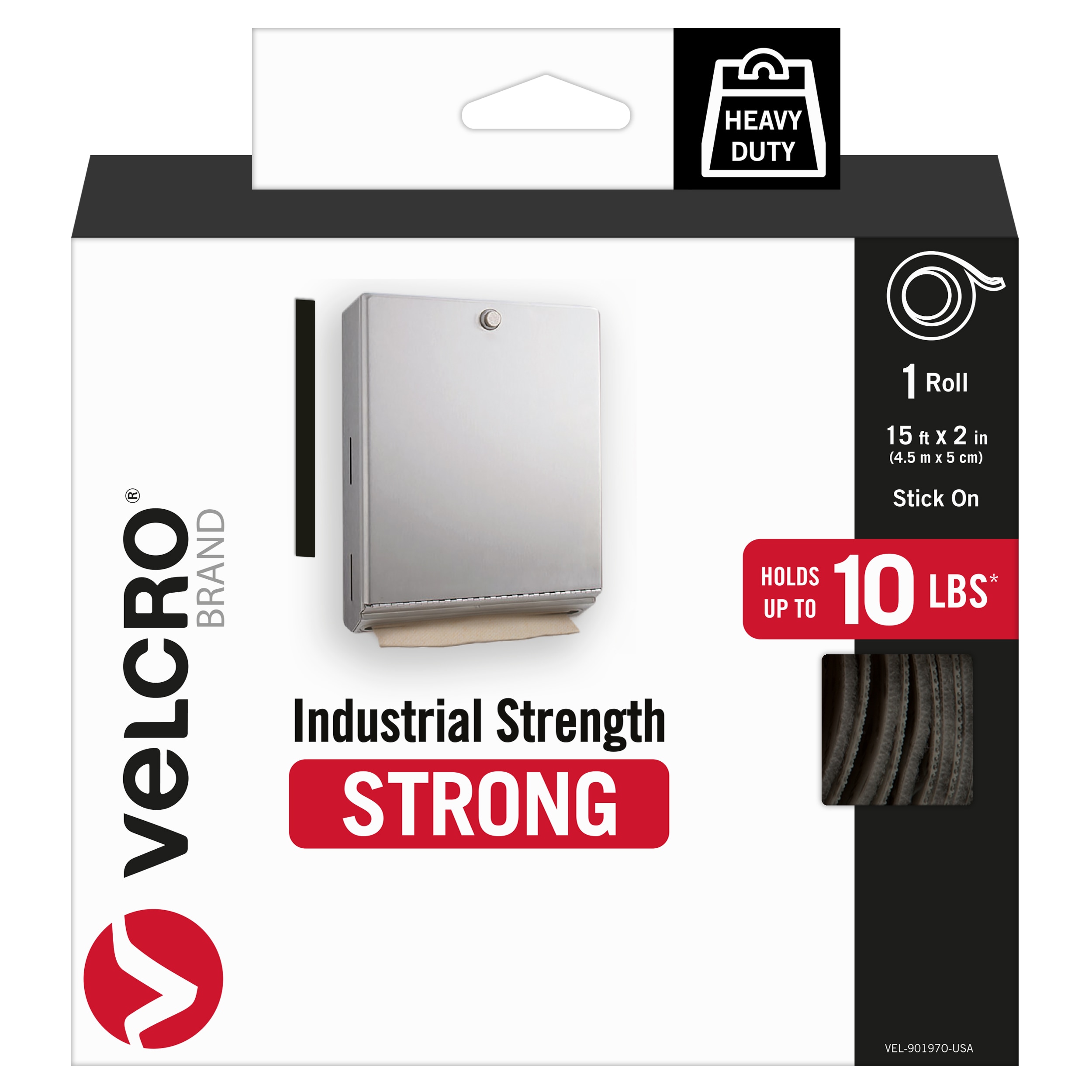 VELCRO Brand 180-in Industrial Strength 15Ft X 2In Roll Black Hook and Loop  Fastener 100-lin ft in the Specialty Fasteners & Fastener Kits department  at
