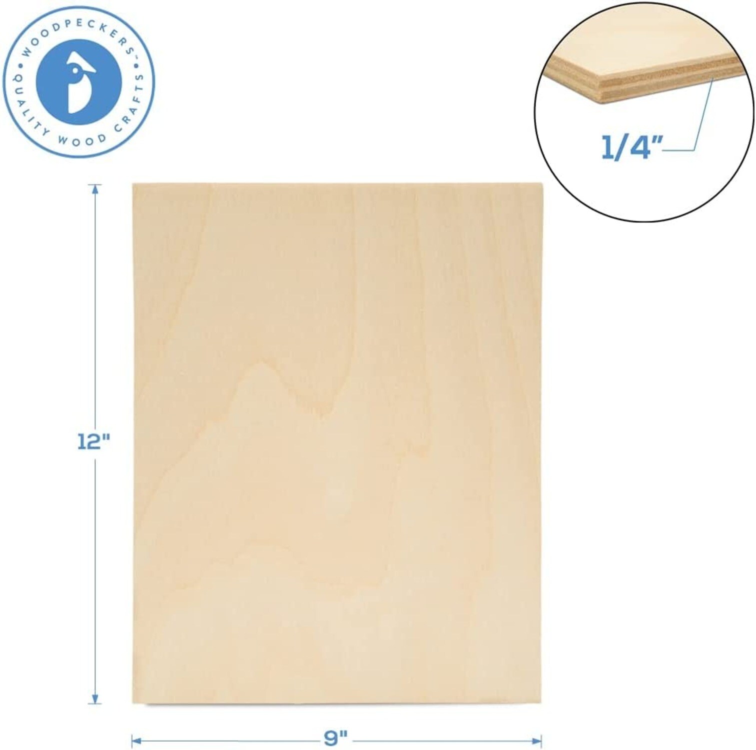  Baltic Birch Plywood, 3 mm 1/8 x 12 x 9 Inch Craft Wood, Bag of  8 B/BB Grade Baltic Birch Sheets, Perfect for Laser, CNC Cutting and Wood  Burning, by Woodpeckers 