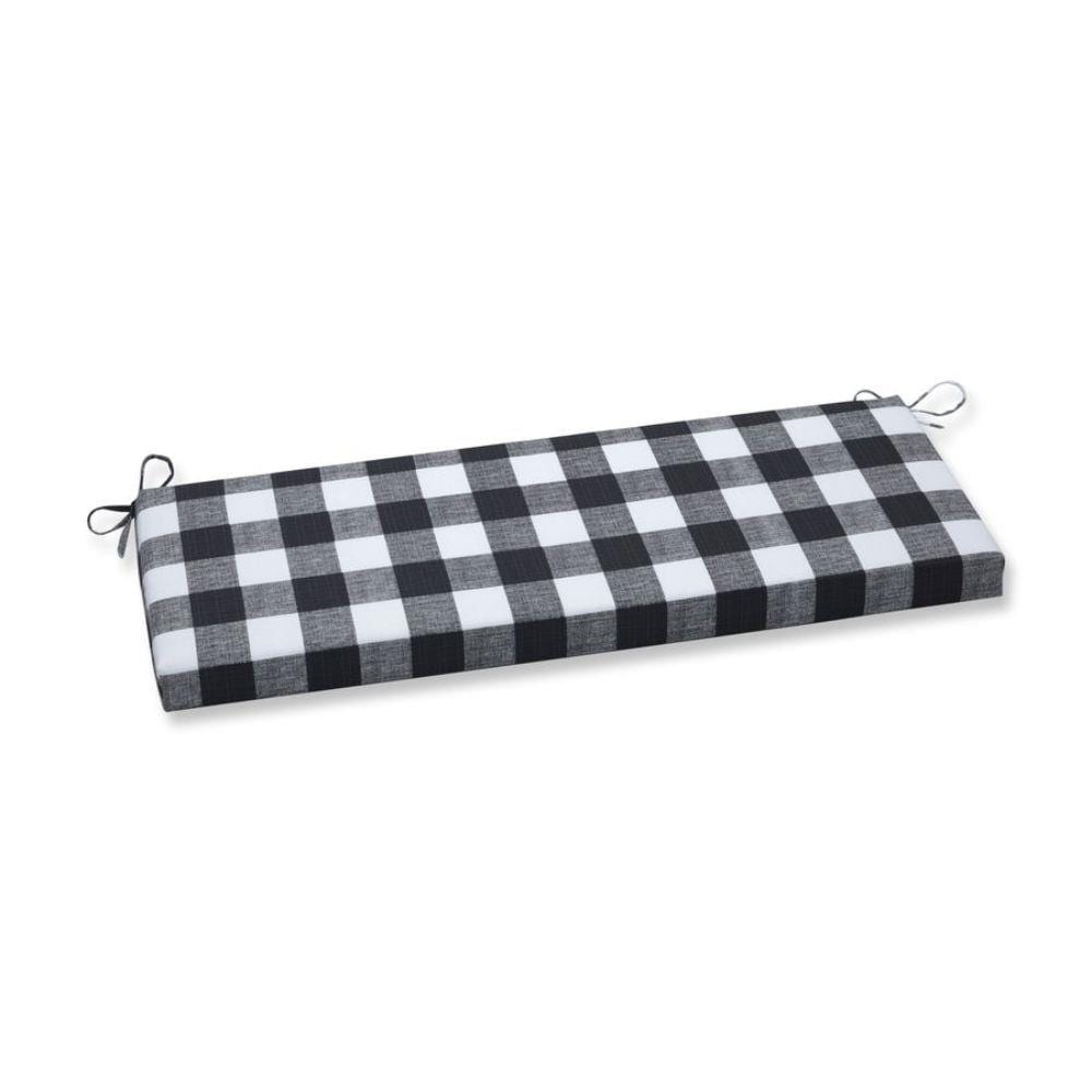 Pillow Perfect 643908 Anderson Matte 45-in x 18-in Black Patio bench cushion
