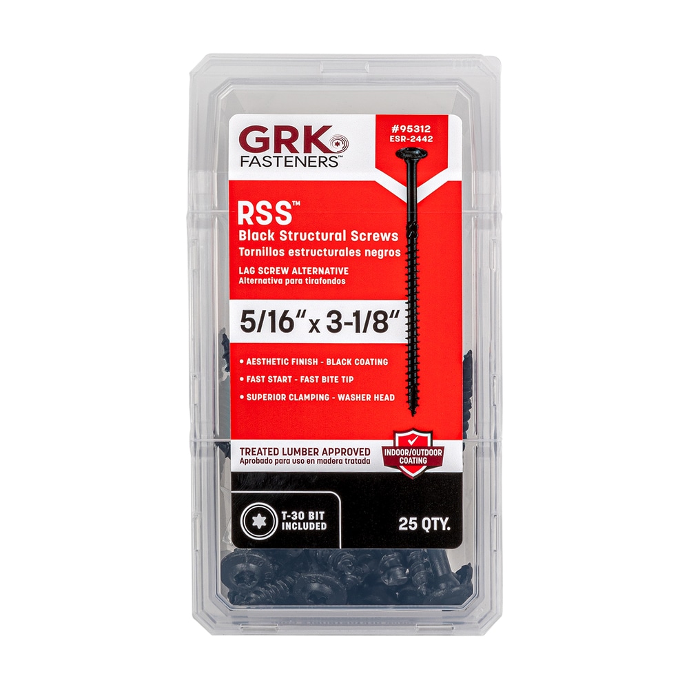 GRK 95312 RSS 5/16-in x 3-1/8-in Polymer Exterior Wood screws ( 25 -Per Box )