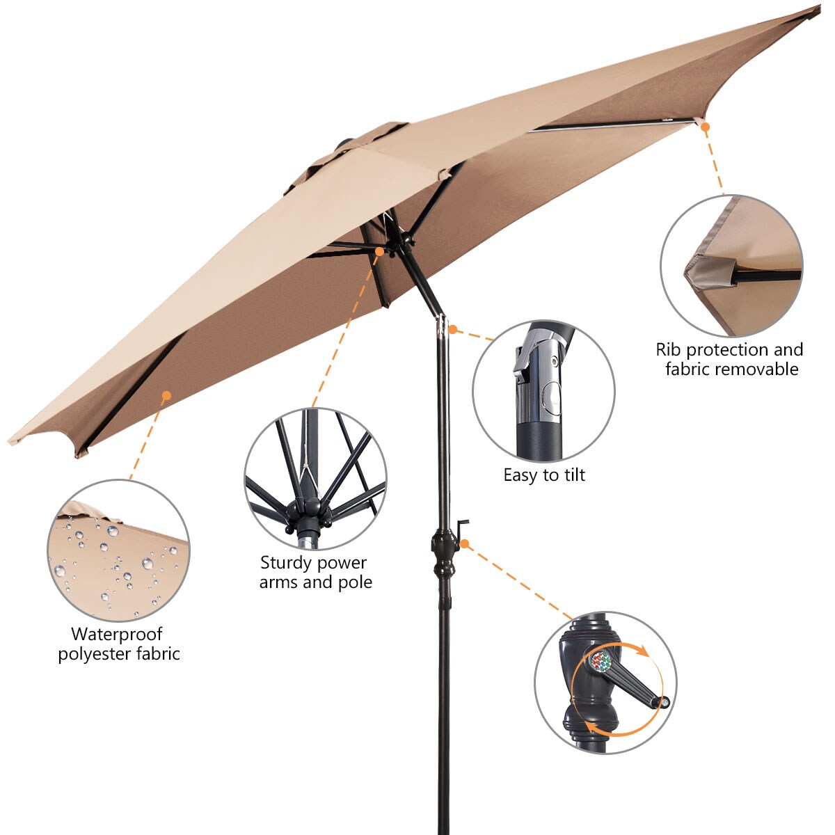 Costway OP2807BE Umbrellas-2 - View #5