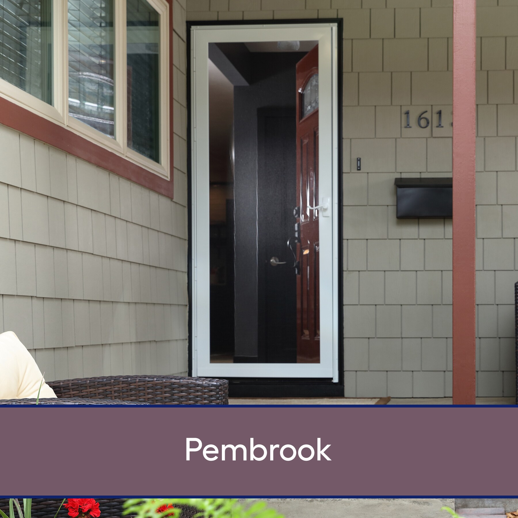 LARSON Pembrook 36-in x 81-in Brown Aluminum Hinged Screen Door (Handle Included)