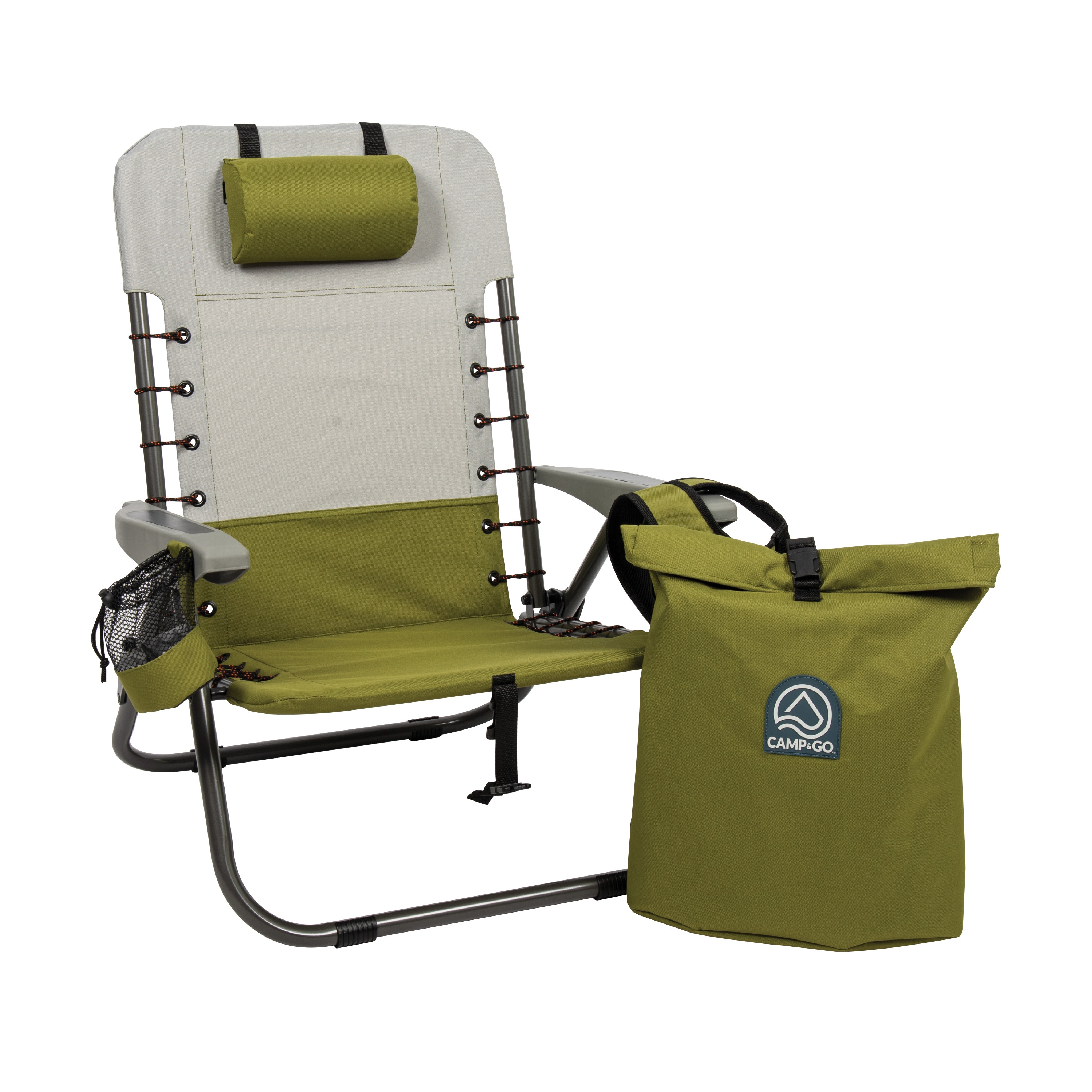 Camp & Go GR529R-450-1 Polyester Stone Folding Camping Chair (Adjustable and Carrying Strap/Handle Included)