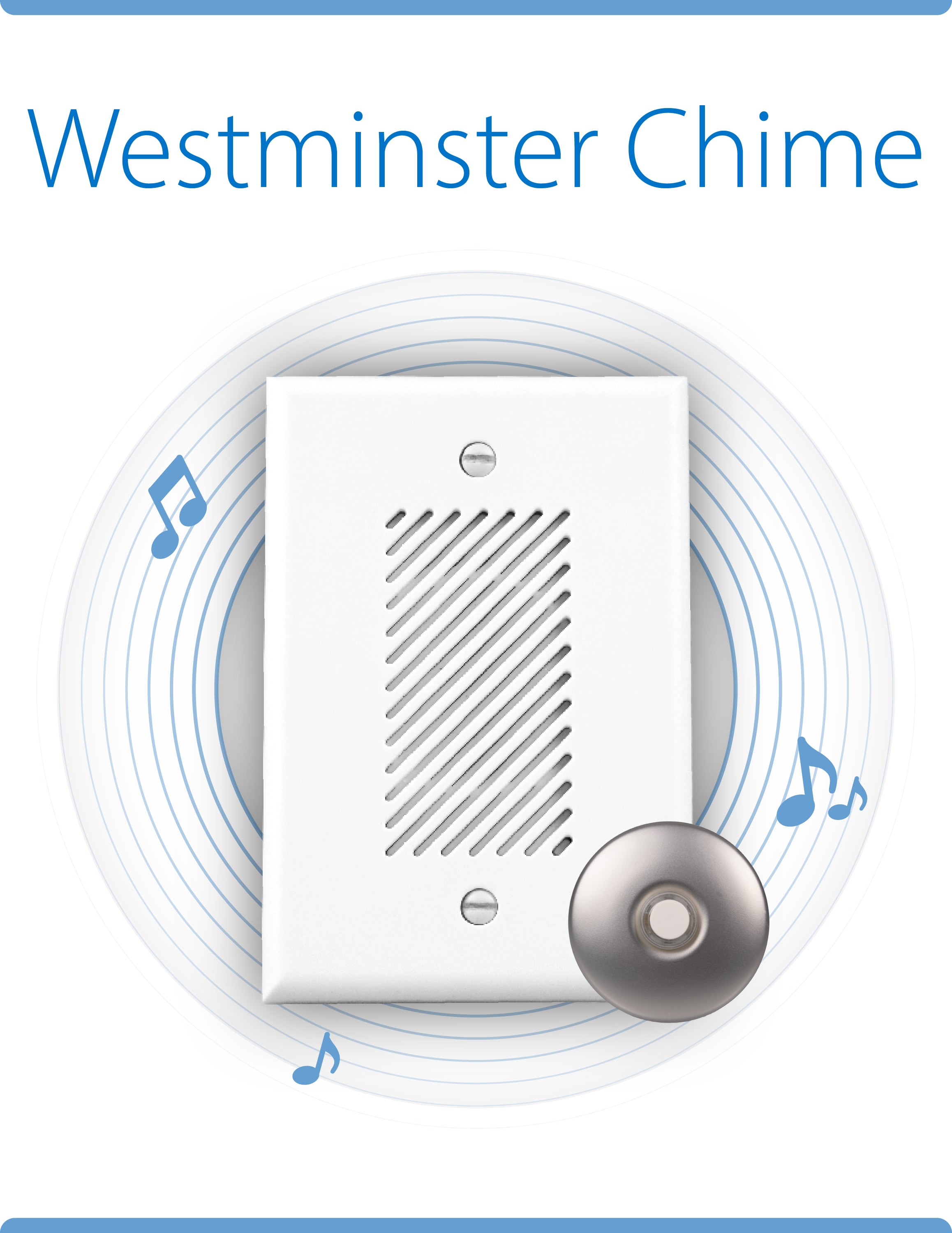 White Plastic Single-Gang Electronic Door Chime Kit with Lighted Button