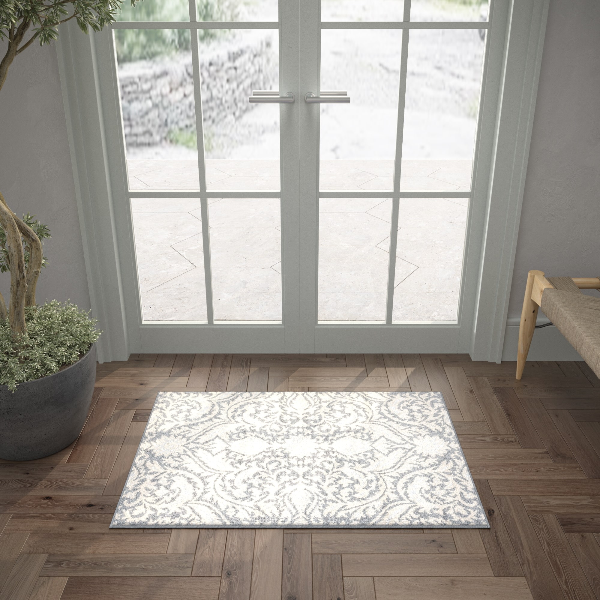 Tayse MDN4509 2X3 Madison 2 x 3 (ft) Loomed Polypropylene Gray Rectangular Indoor Throw rug