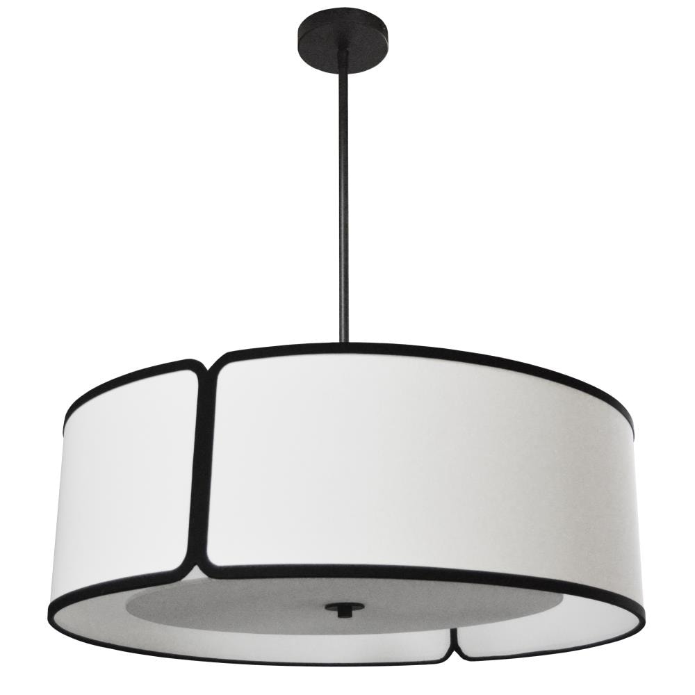 Dainolite NDR-243P-BK-WH Notched Drum 3-Light Matte Black Modern/Contemporary Drum Hanging Pendant Light