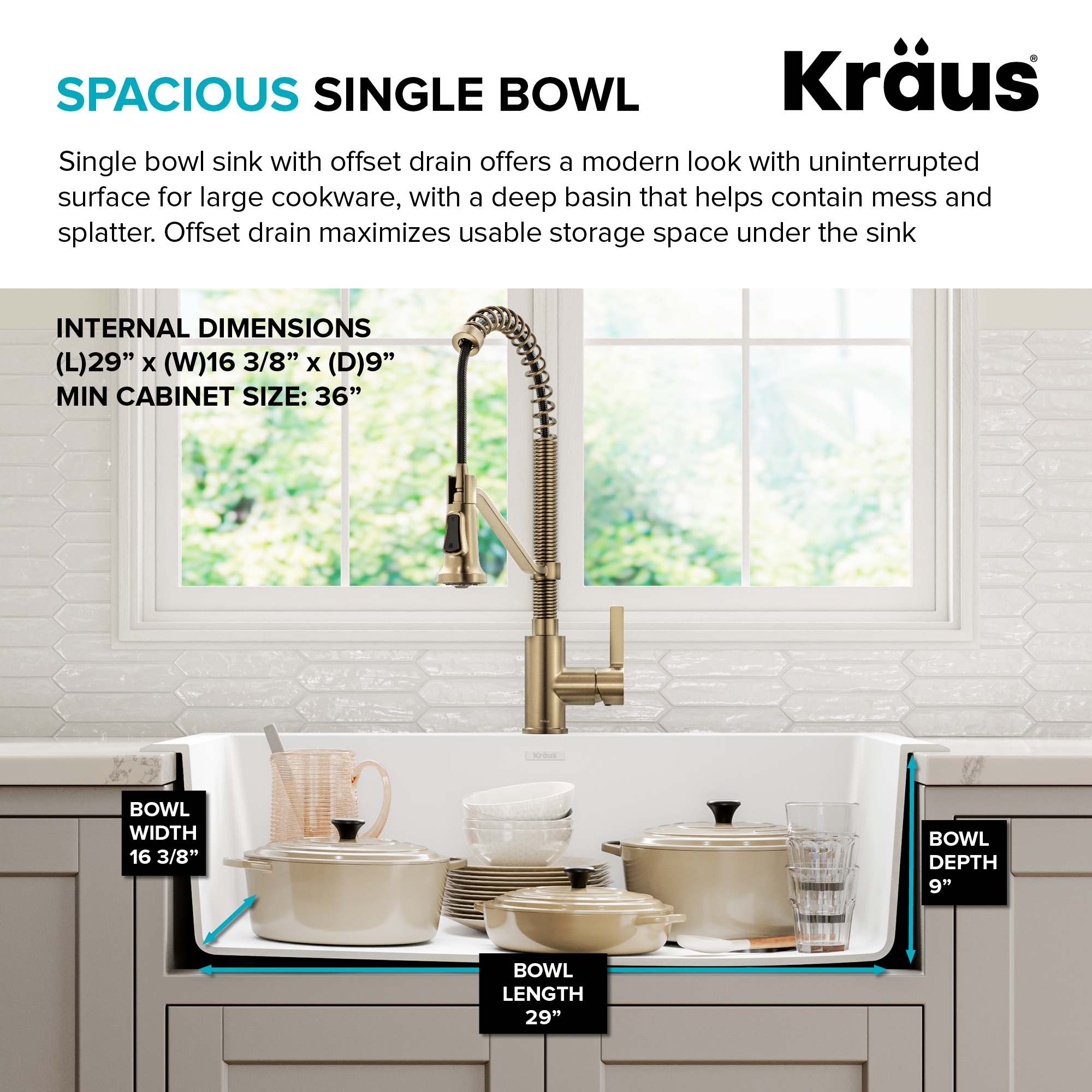 Kraus KGD-54WHITE Kitchen-Sinks - View #6