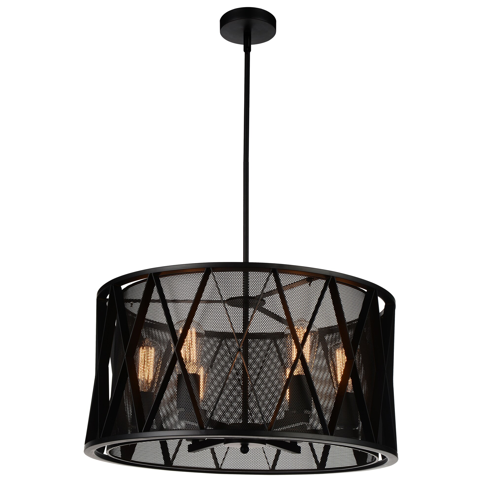 CWI Lighting Tapedia 6-Light Black Rustic Damp Rated Chandelier in the ...