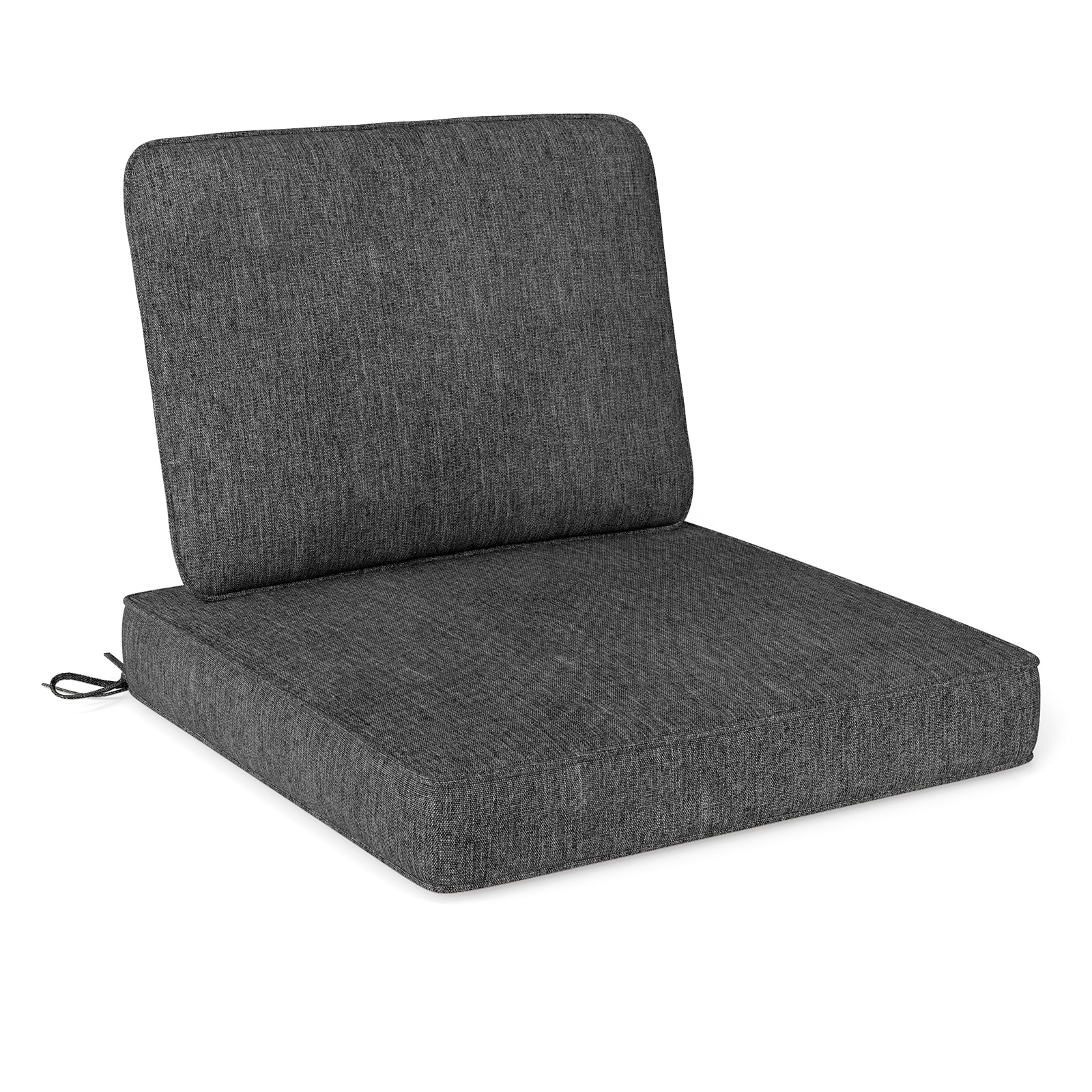 LIVIZA TDG12232GR Outdoor Patio Cushion Set 24 x 24 2 -Piece Gray Patio chair cushion