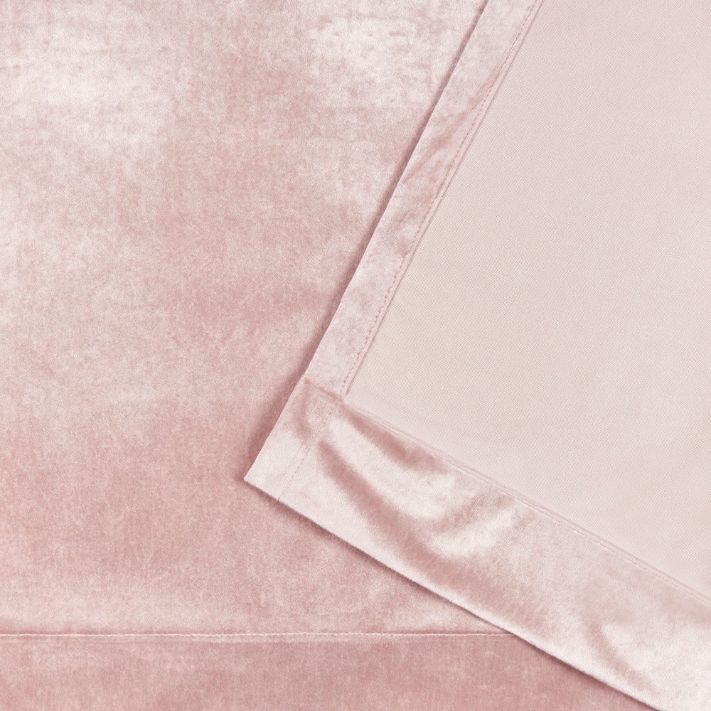 Blush Velvet Light-Filtering Grommet Window Curtain Pair