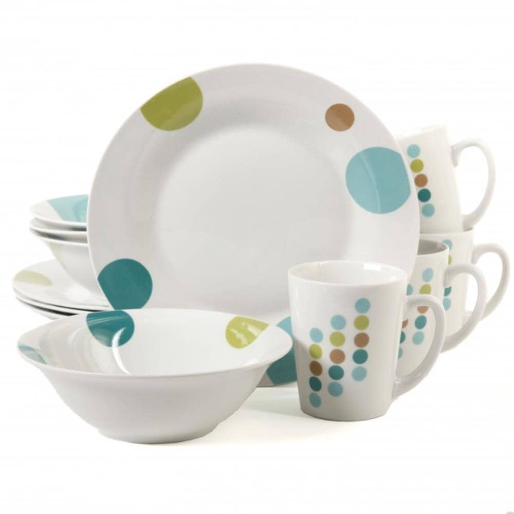Gibson Home 84986764M 12 -Piece White Stoneware Dinnerware