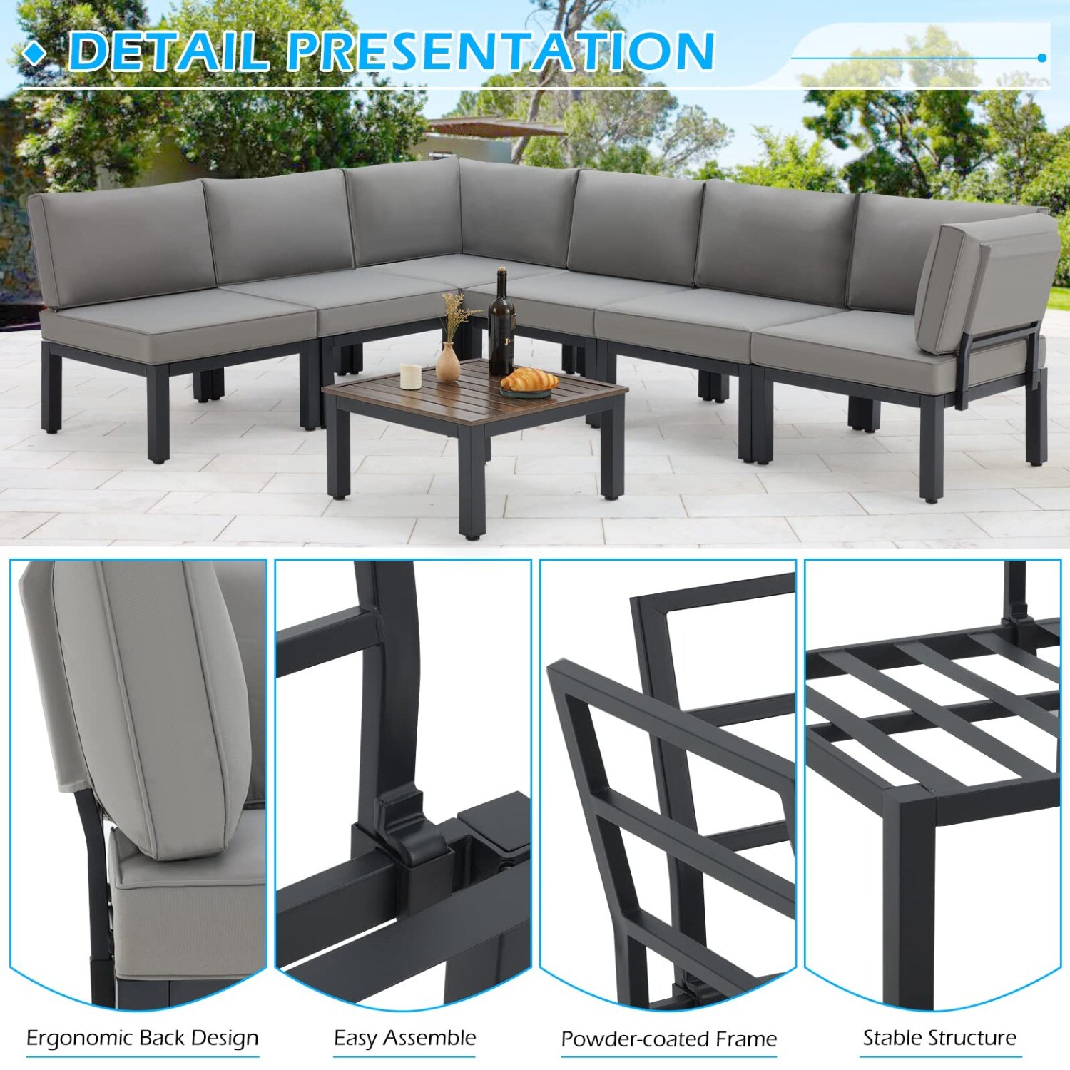 AECOJOY 16077GR-LS01 Patio-Sofas-Daybeds - View #5