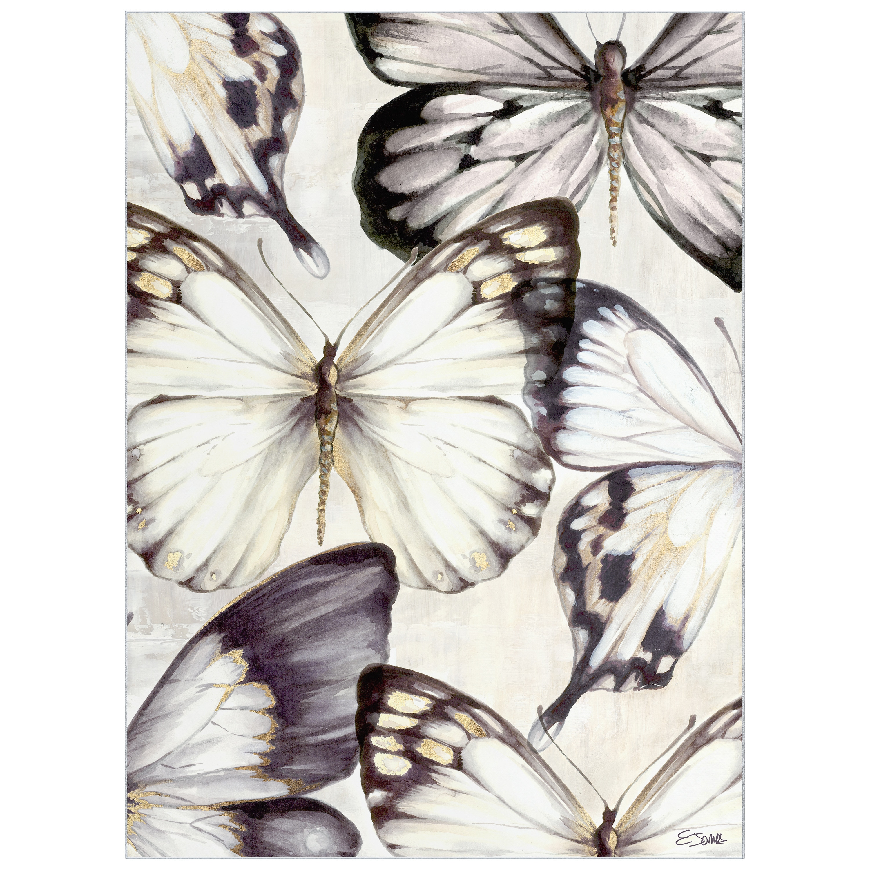 Empire Art Direct TDA-PI035-0810C2 8 x 10 (ft) Polyester Multi-Colored Rectangular Indoor Floral/Botanical Area rug