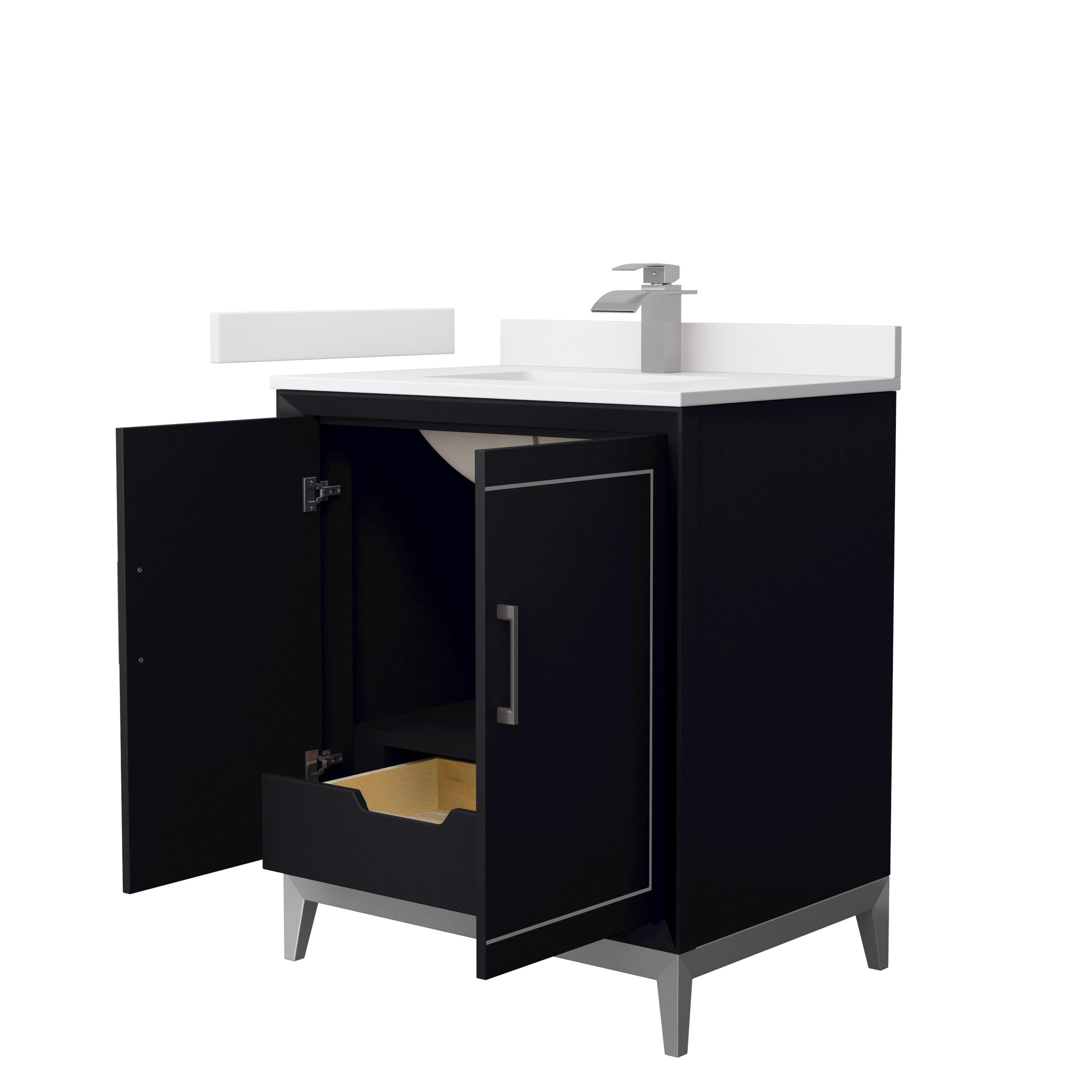 Wyndham Collection WCH515130SBKWCUNSMXX Bath-Vanity-Combo - View #2