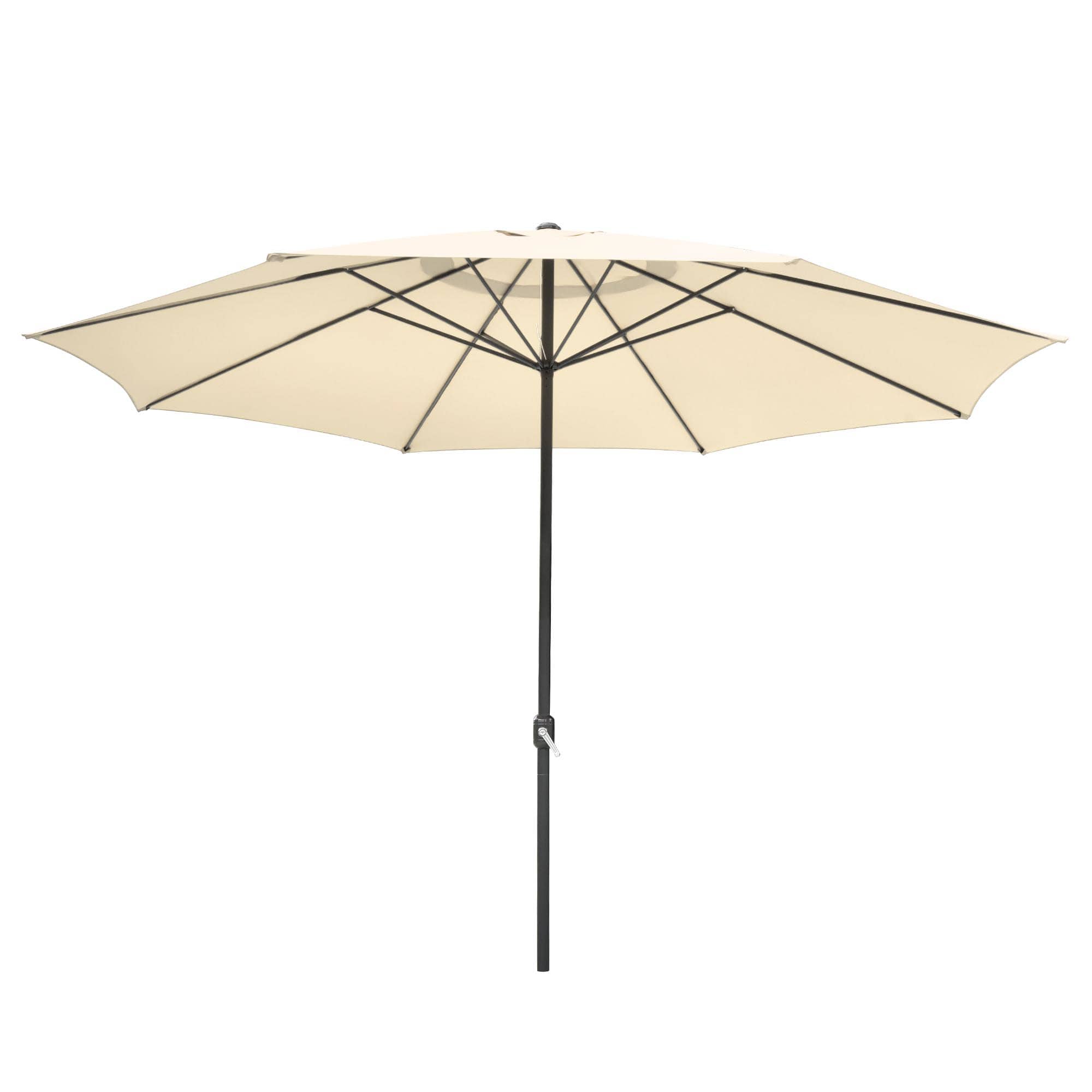 Yescom 07UMB016-13SS-01-LO 13 Ft Aluminum Patio Umbrella 8 Ribs Table Parasol Rope Pulley Outdoor Garden