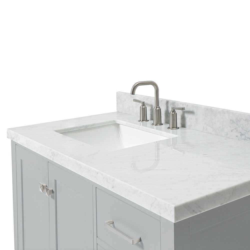 ARIEL Cambridge 43-in Grey Undermount Single Sink Bathroom Vanity with ...