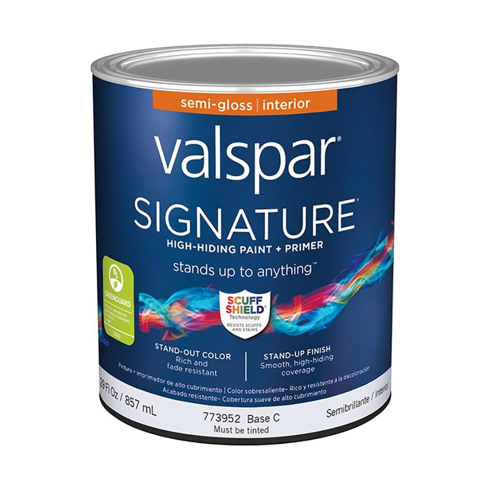 Valspar 007.0773952.005 Signature Semi-gloss Base C Tintable Latex Interior Paint Paint + Primer ( 1-quart )
