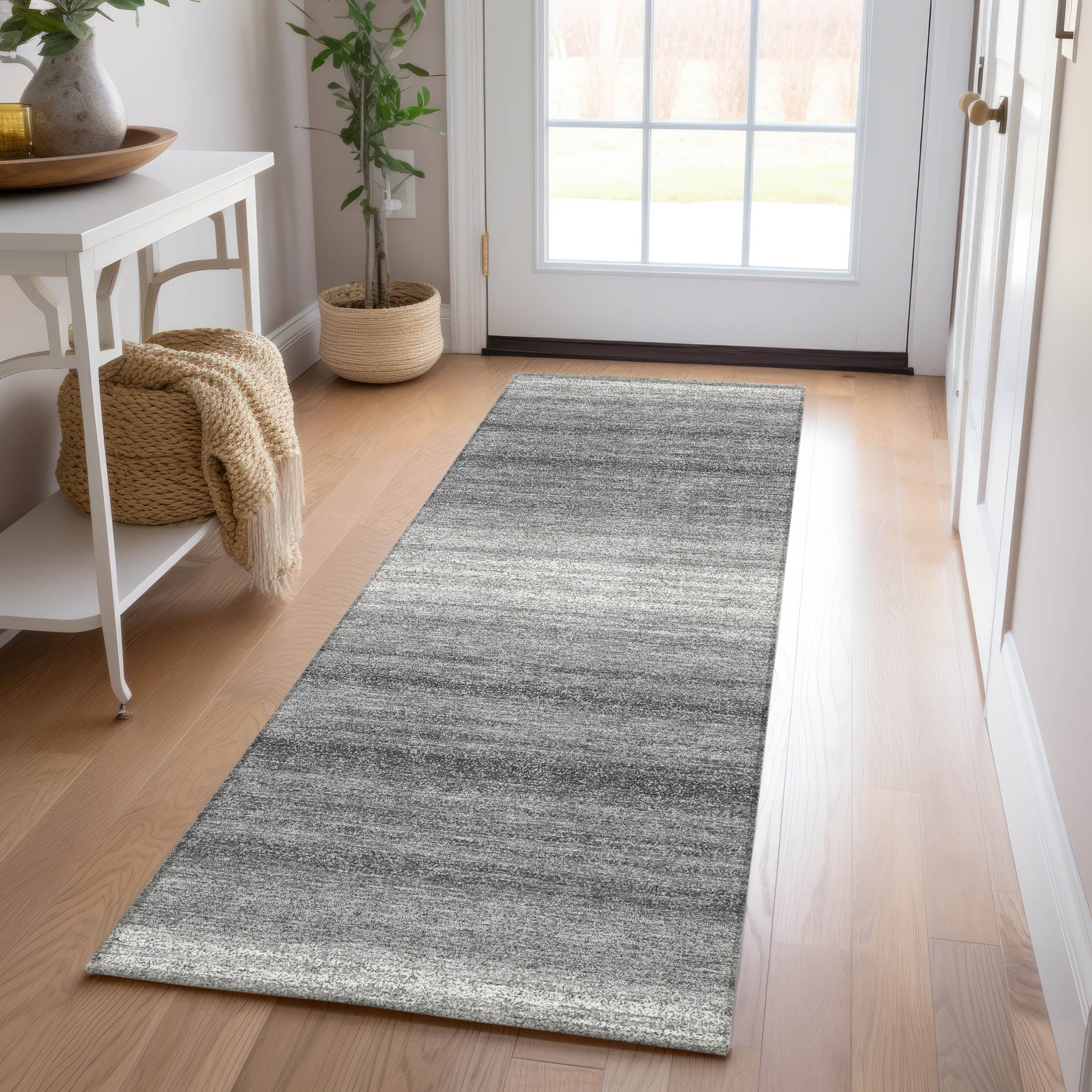 Addison Rugs ACN1033GY2X8 Chantille ACN1033GY 2 x 7 (ft) Polyester Gray Rectangular Indoor/Outdoor Geometric Machine washable Runner rug