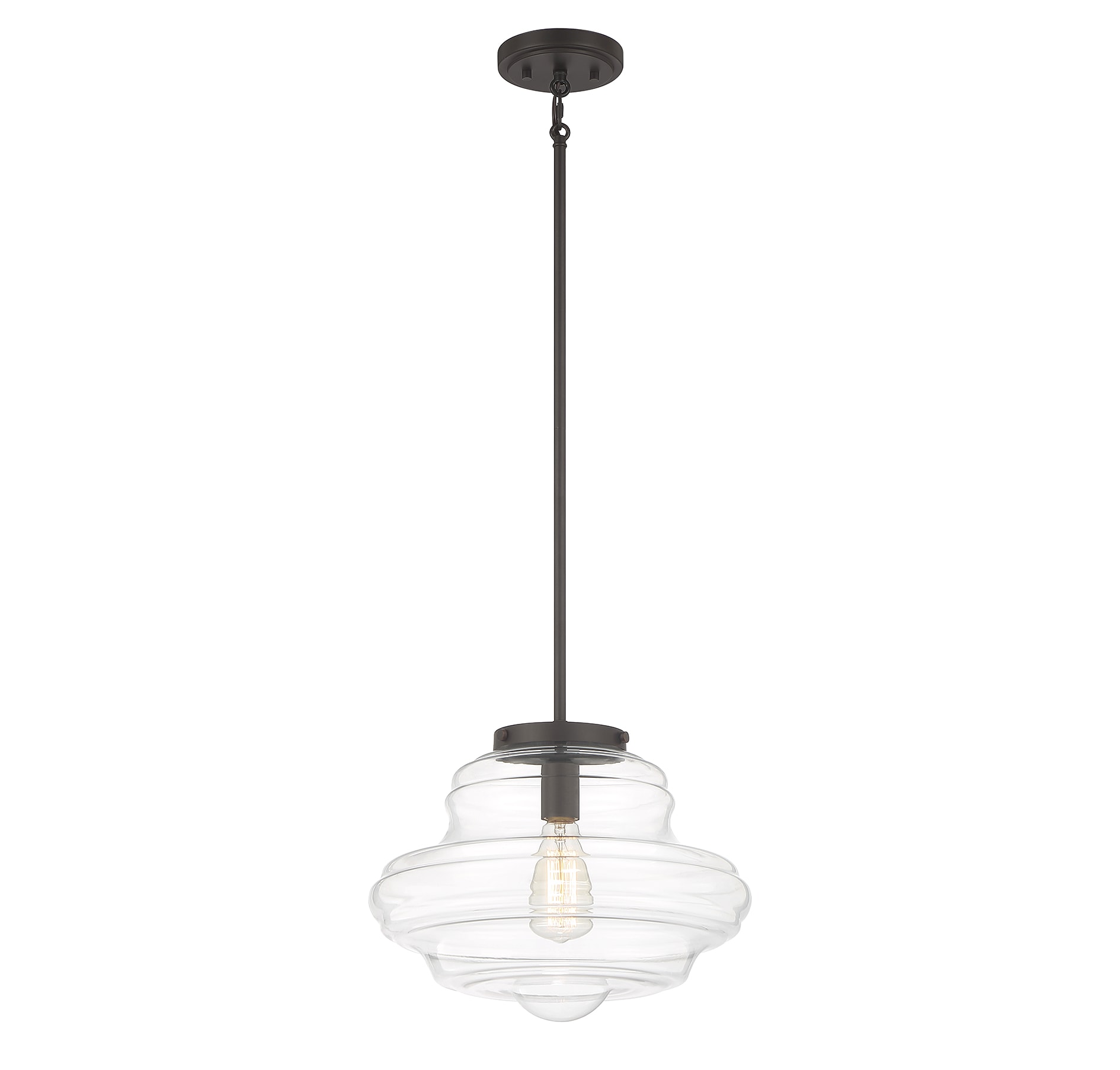 Oil Rubbed Bronze and Clear Glass Globe Pendant Light