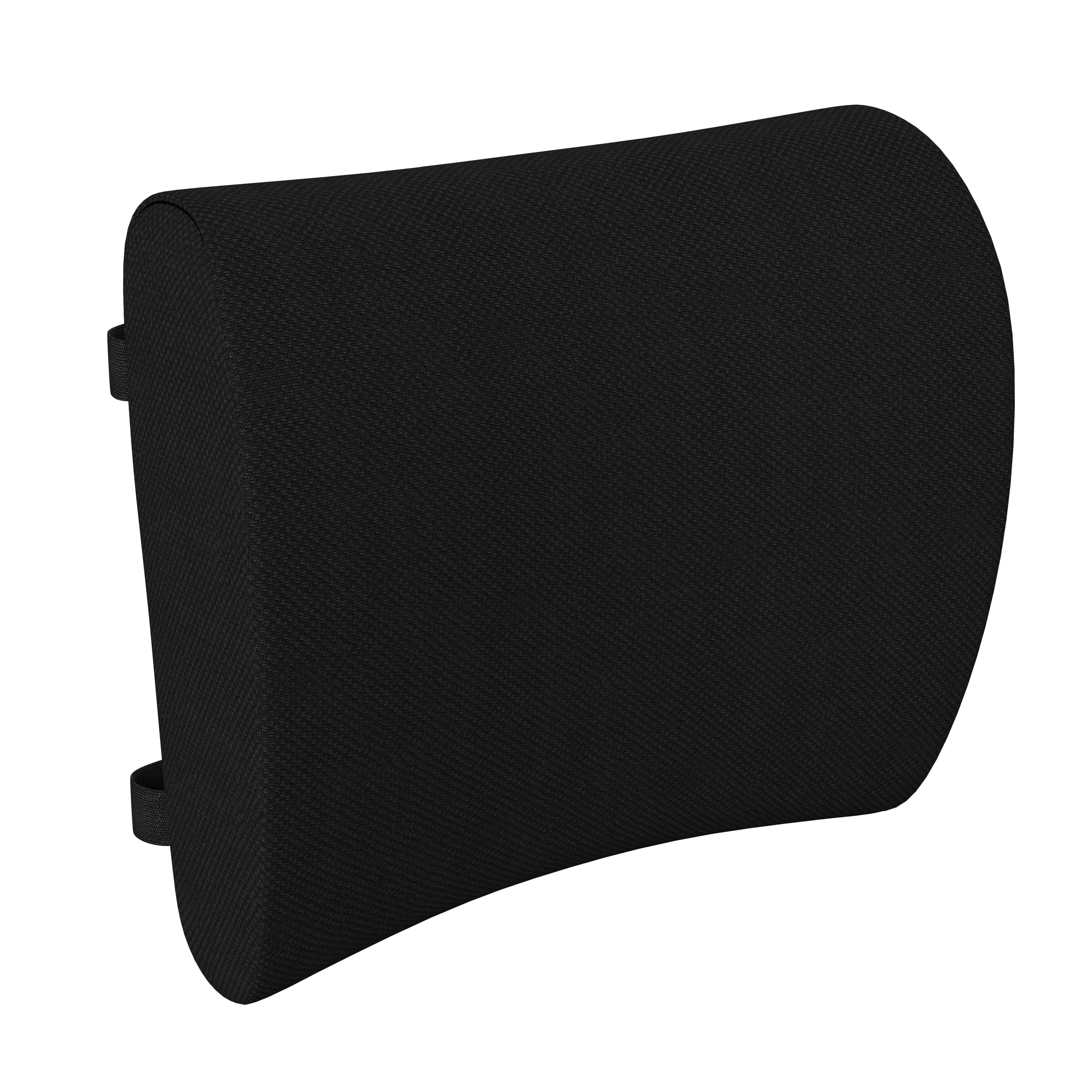 Emma + Oliver Zurich Black Lumbar Cushion for Home; Work and Travel with CertiPUR-US Certified Memory Foam and Machine Washable Cover
