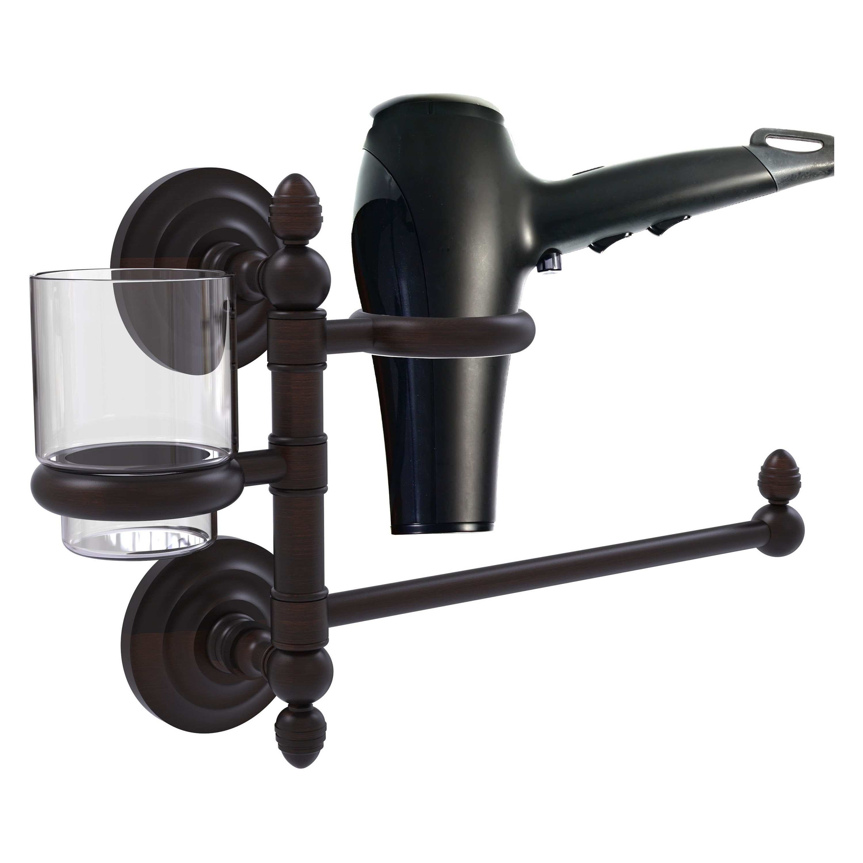 Allied Brass QN-GTBD-1-VB 2 -Piece Que New Venetian Bronze Decorative Bathroom Hardware Set Towel Bar, Included