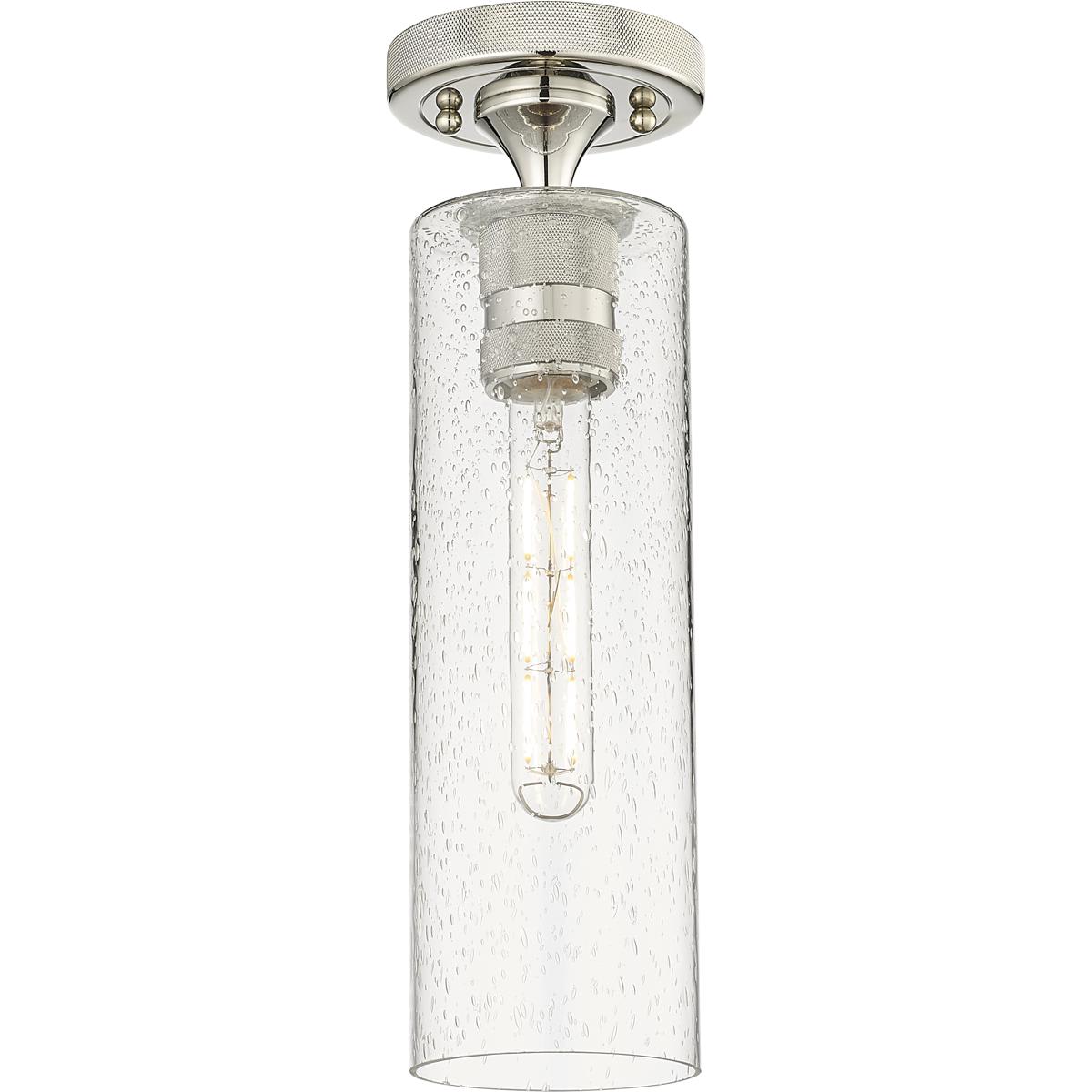 Innovations Lighting  434-1F-PN-G434-12SDY Downtown Urban Crown Point Flush Mount Polished Nickel