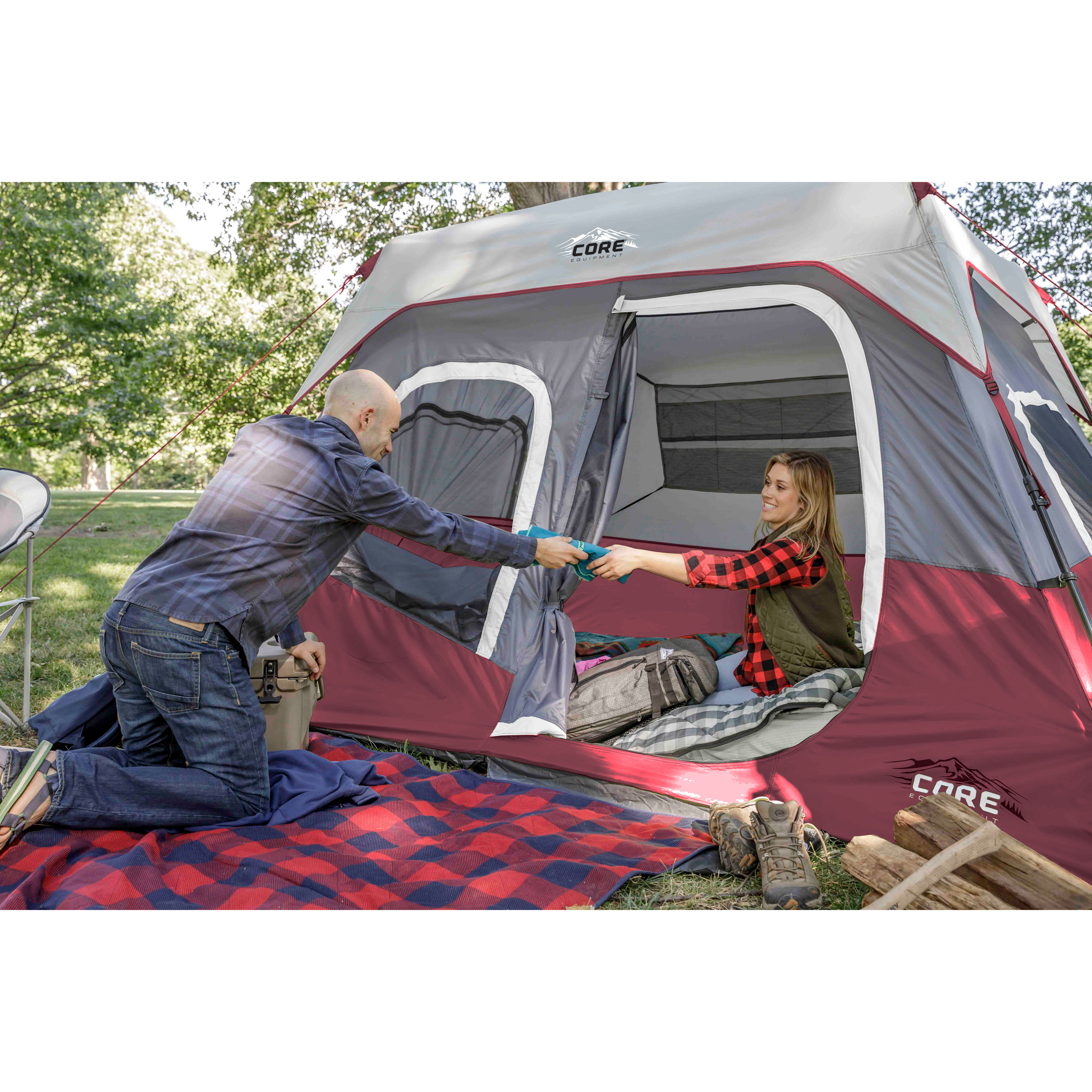 Core Red 6-Person Family Camping Tent with Water Repellent Coating and  Spacious Interior in the Tents department at