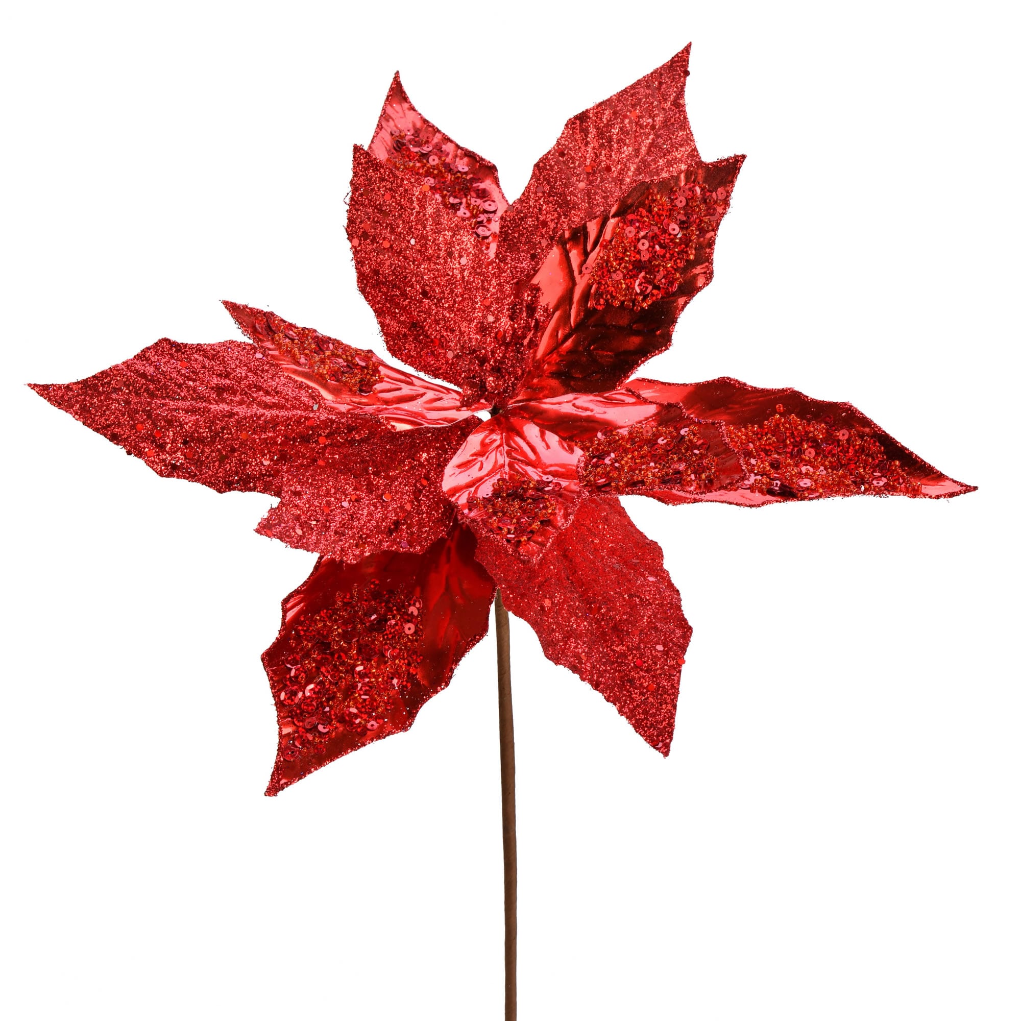 Vickerman QG191103 13-in Red Indoor Desktop Poinsettia Artificial plant