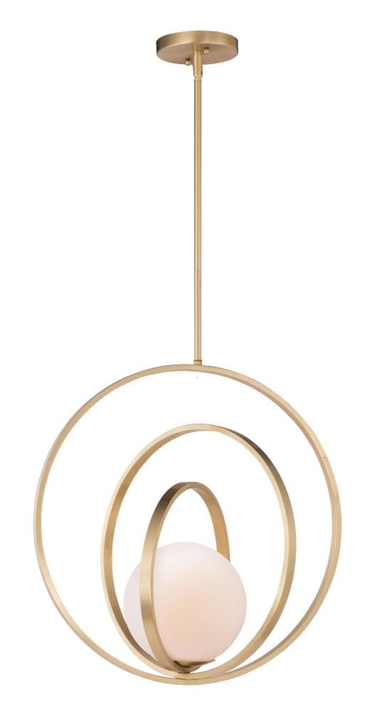 Maxim Lighting 26056SWSBR Coronet 60 -Light Satin Brass Transitional White glass Globe Medium Hanging Pendant light