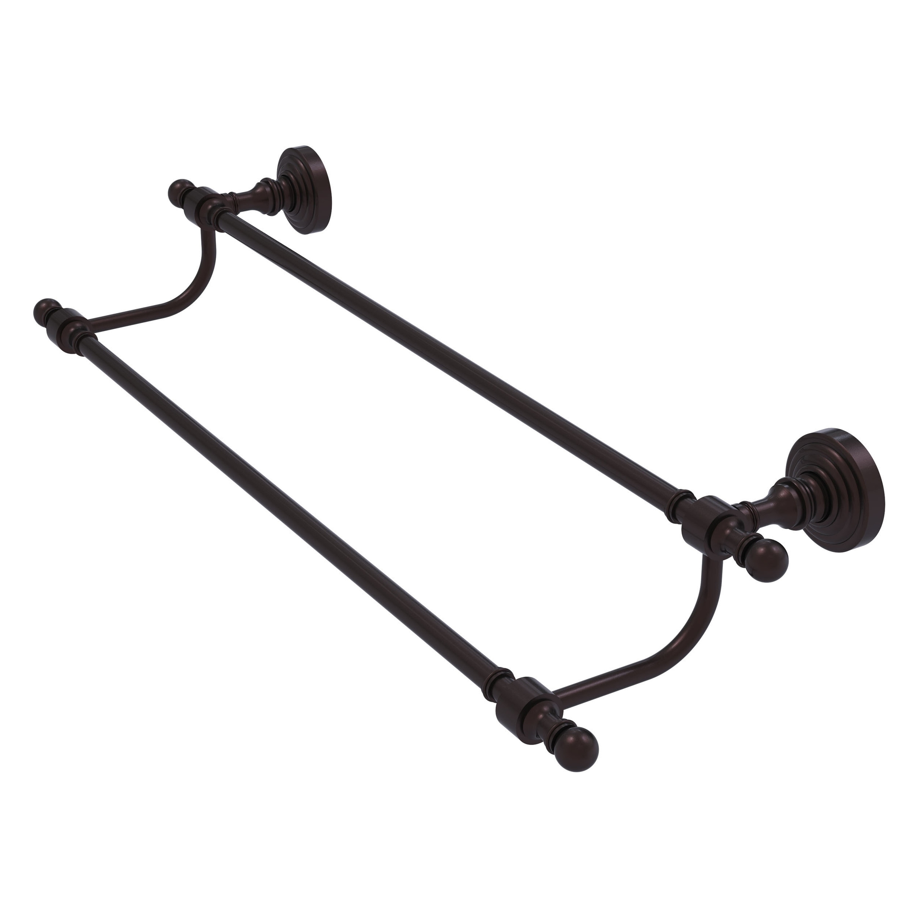 Allied Brass RW-72/36-ABZ Retro Wave 36-in double Antique Bronze Wall mount Double Towel Bar