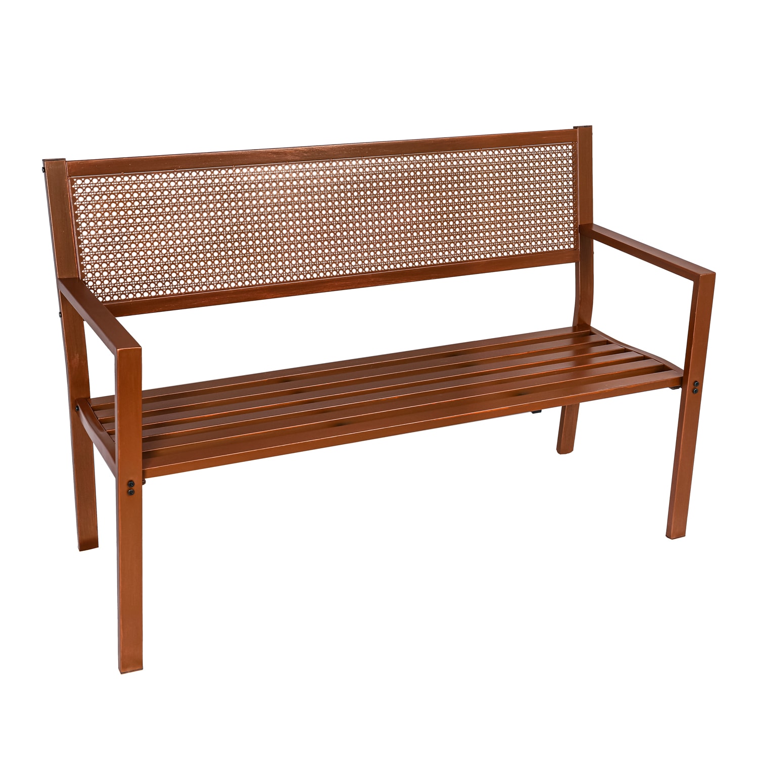 Evergreen 8MB207 48-Inches W x 34-Inches H Brown Woven Steel Garden Bench