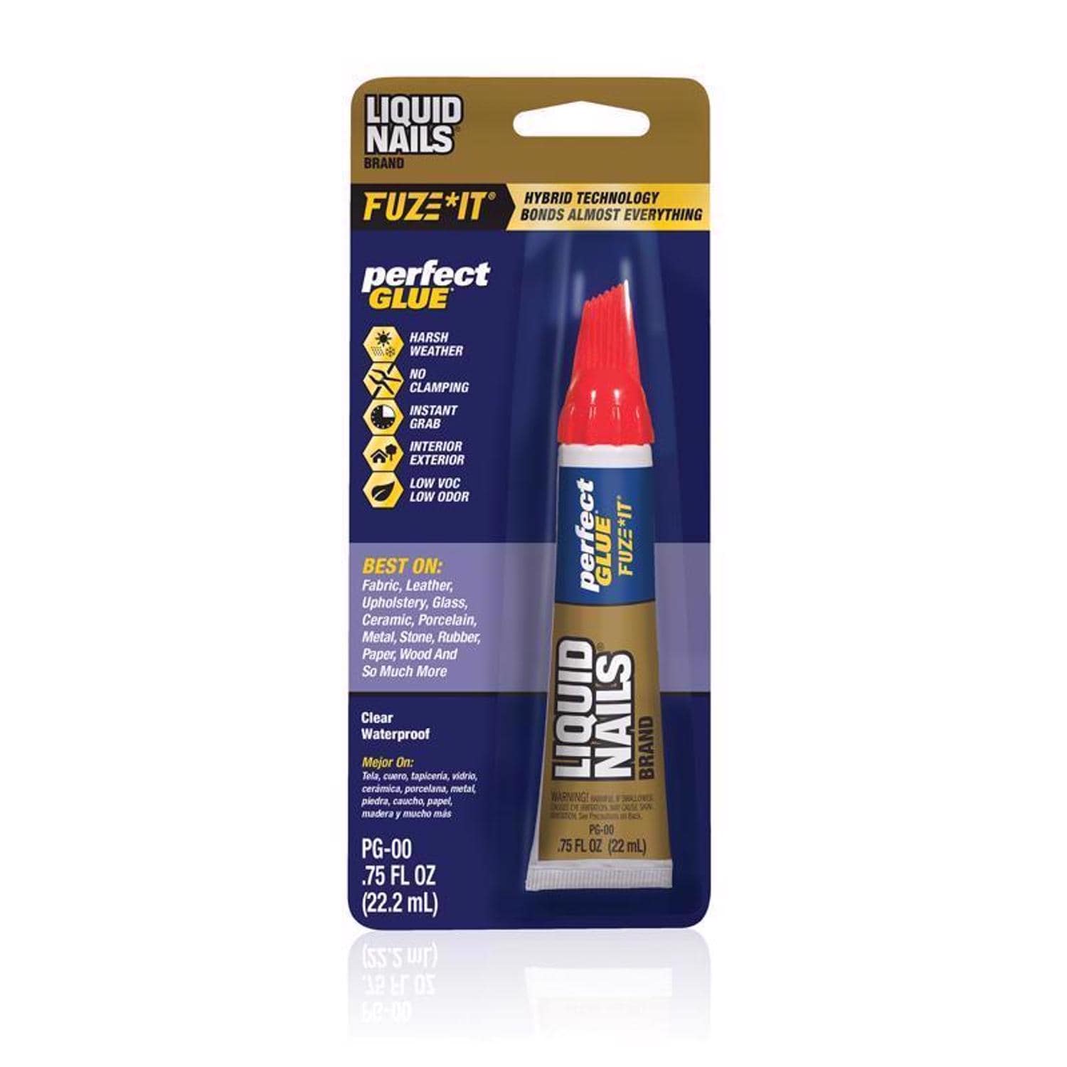 LIQUID NAILS  Fuze-It High Strength Hybrid Adhesive Clear Perfect Glue 0.75 oz