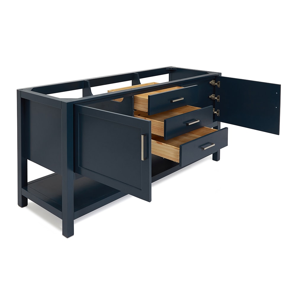 Midnight Blue 72" Double Freestanding Solid Wood Bathroom Vanity