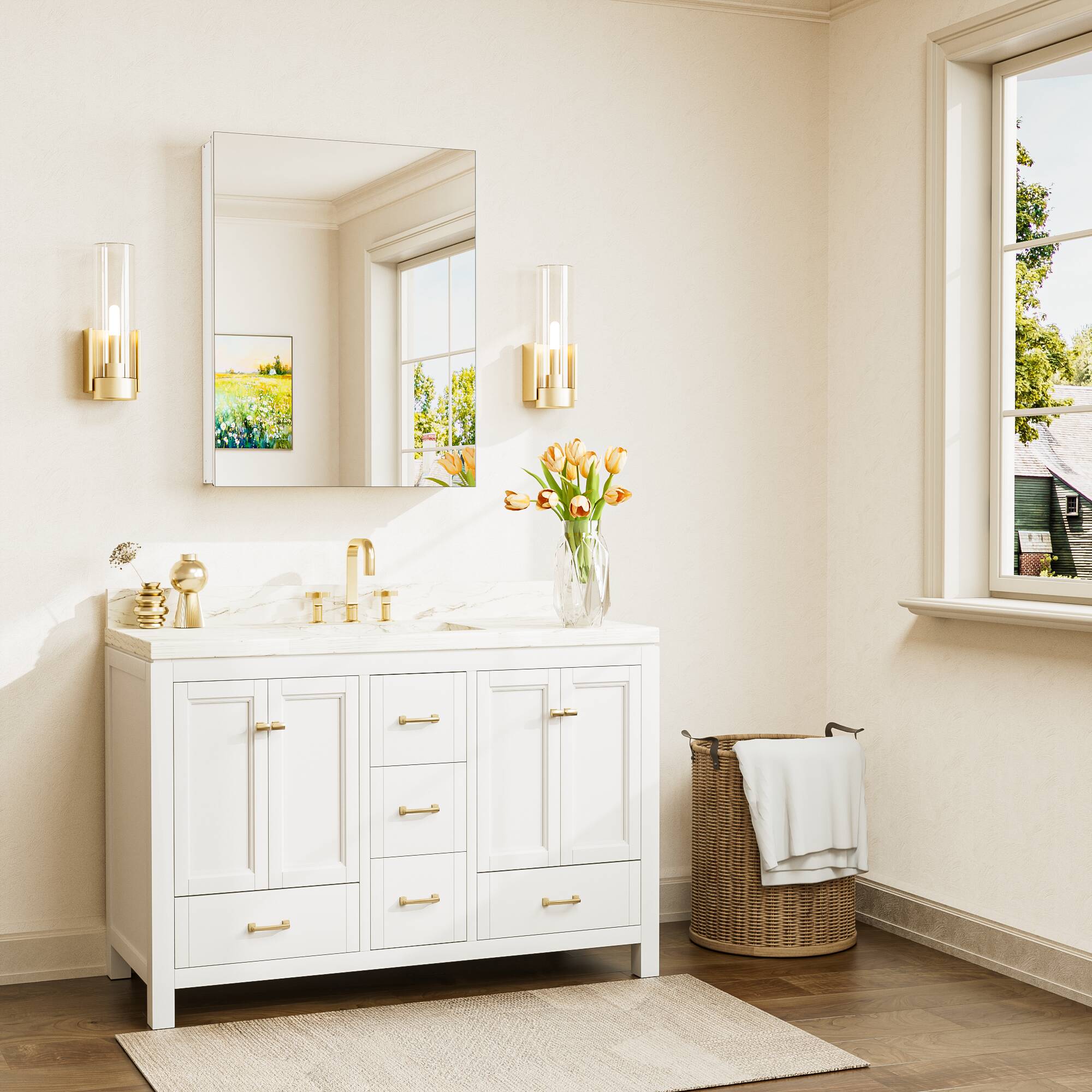 Keonjinn LW-JG-FXFJP-6181-WH Bathroom-Medicine-Cabinets - View #2