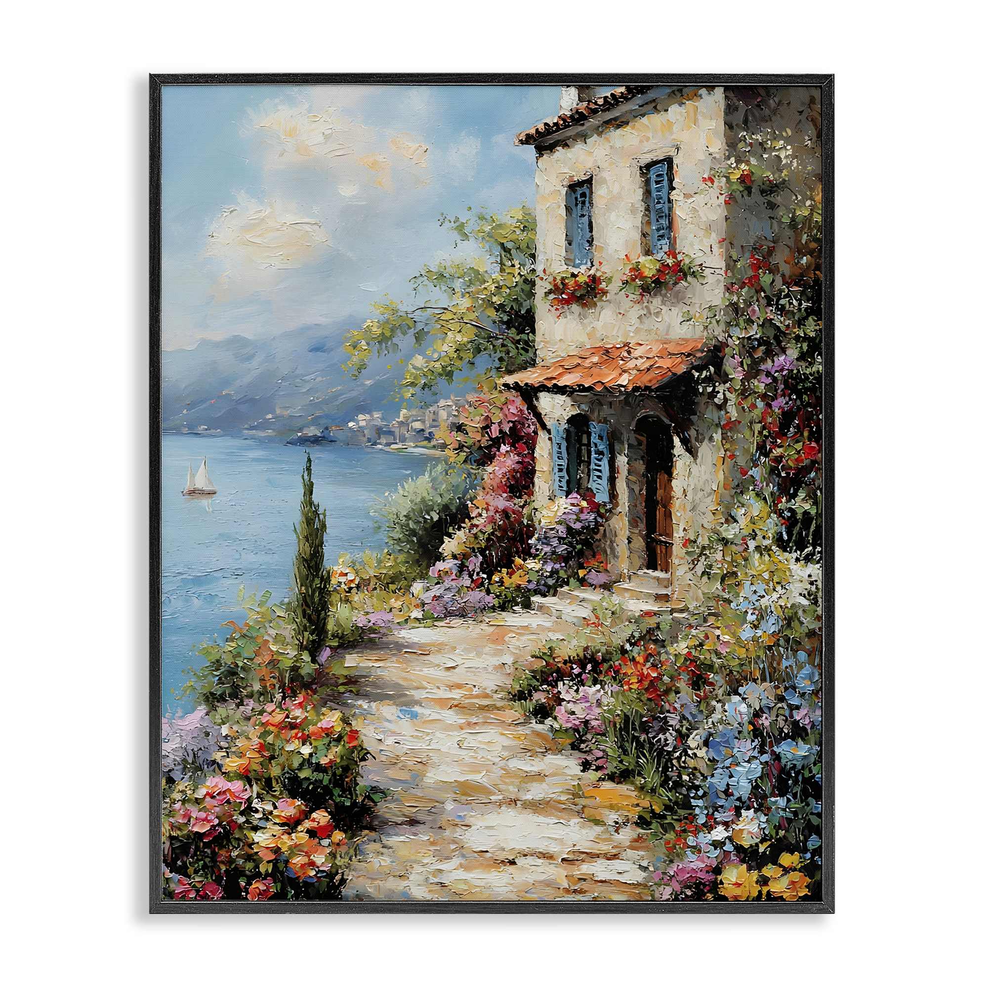 Stupell Industries BT-709-FR-24X30 Seaside Cottage Architecture Framed Giclee design by Franklyn Gregory