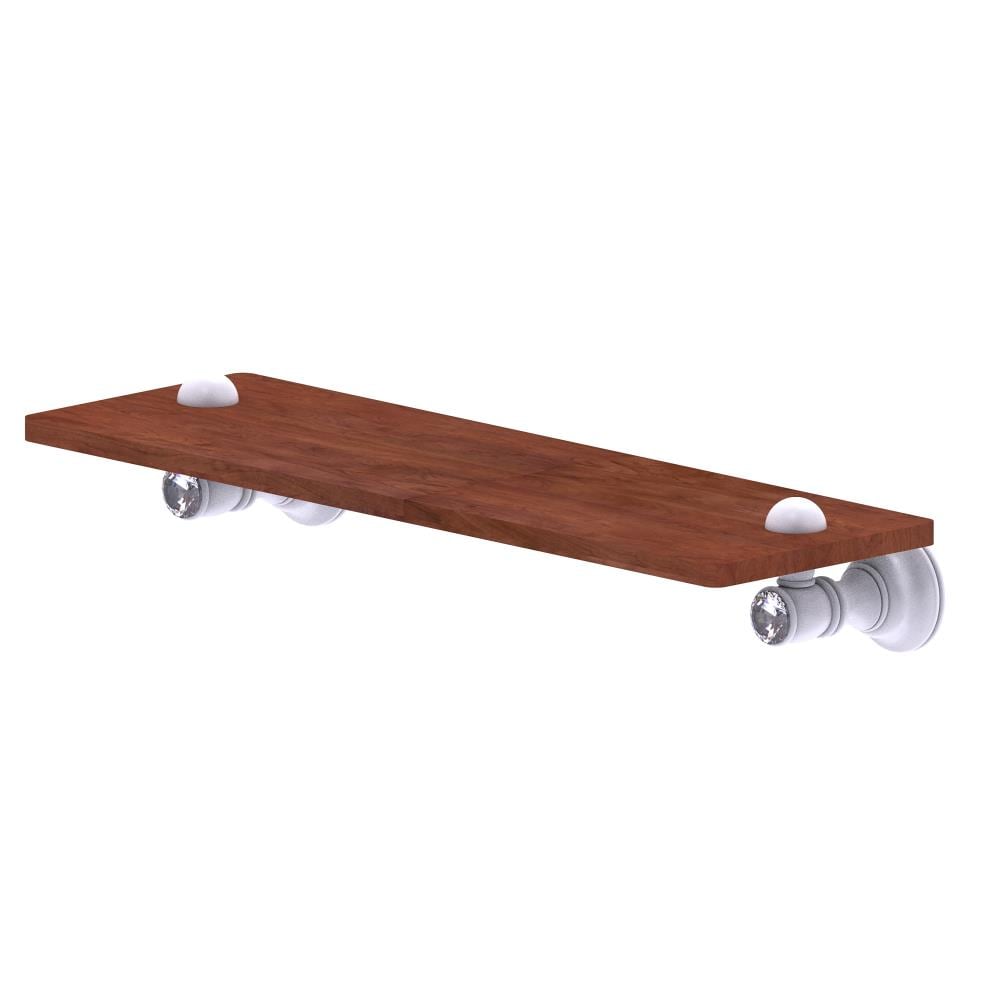 Allied Brass CC-1-16-IRW-WHM Carolina Crystal Matte White Wall mount Bathroom Shelf ( 16-in x 2.4-in x 5-in )
