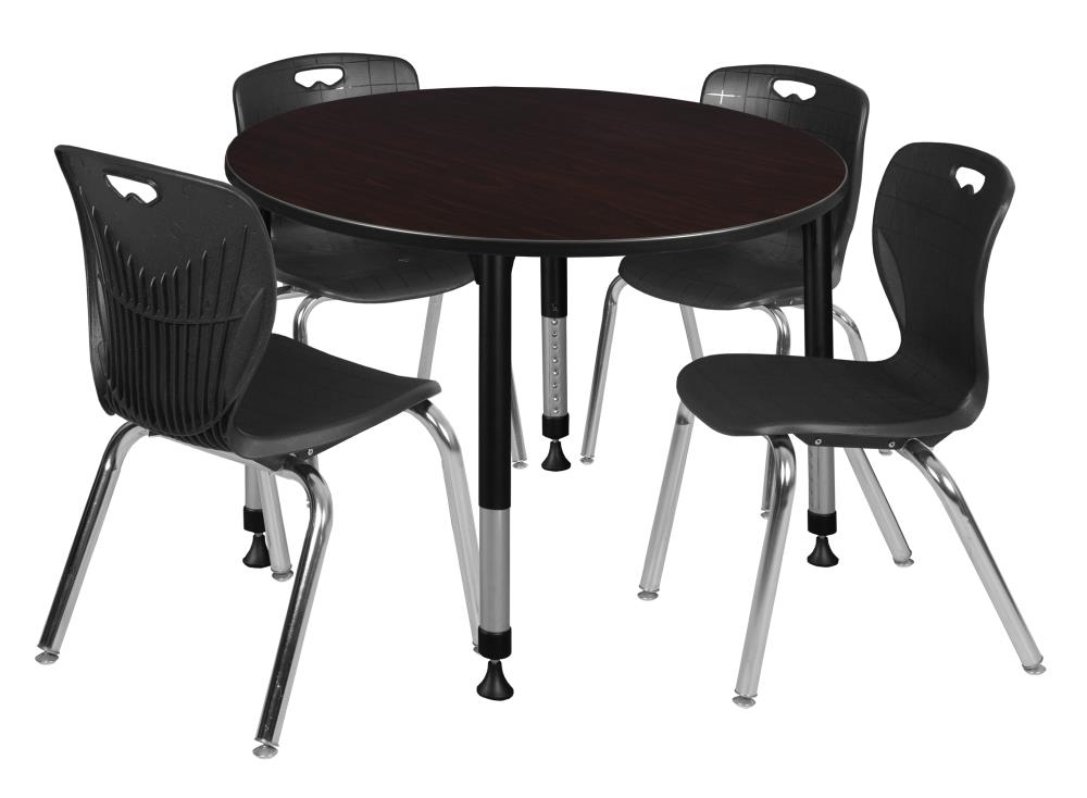 Regency TB48RNDMWAPBK40BK Classroom Tables Brown 4-Person Training Table (48-in W x 34-in H)