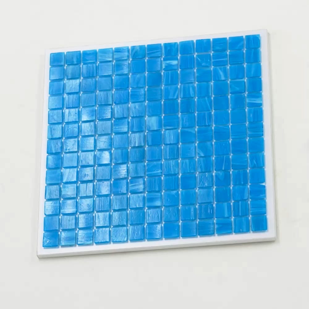 Celestial Dodger Blue Glossy Glass Mosaic Tile