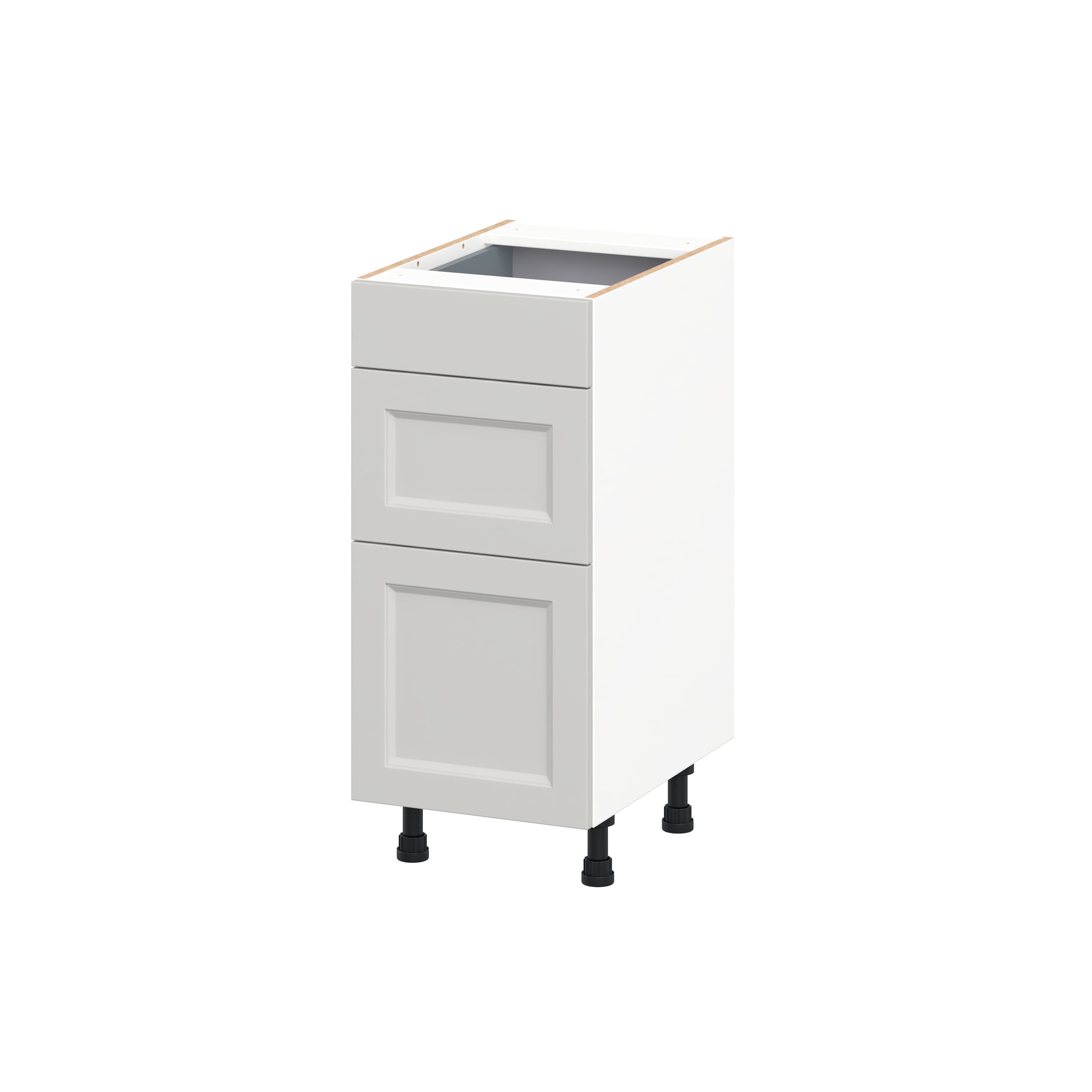Hugo&Borg DSV3D15-BE Belcourt 15-in W x 34.5-in H x 21.83-in D Painted Light Gray 3 -Drawers Drawer Base Fully assembled Cabinet Recessed Panel Shaker