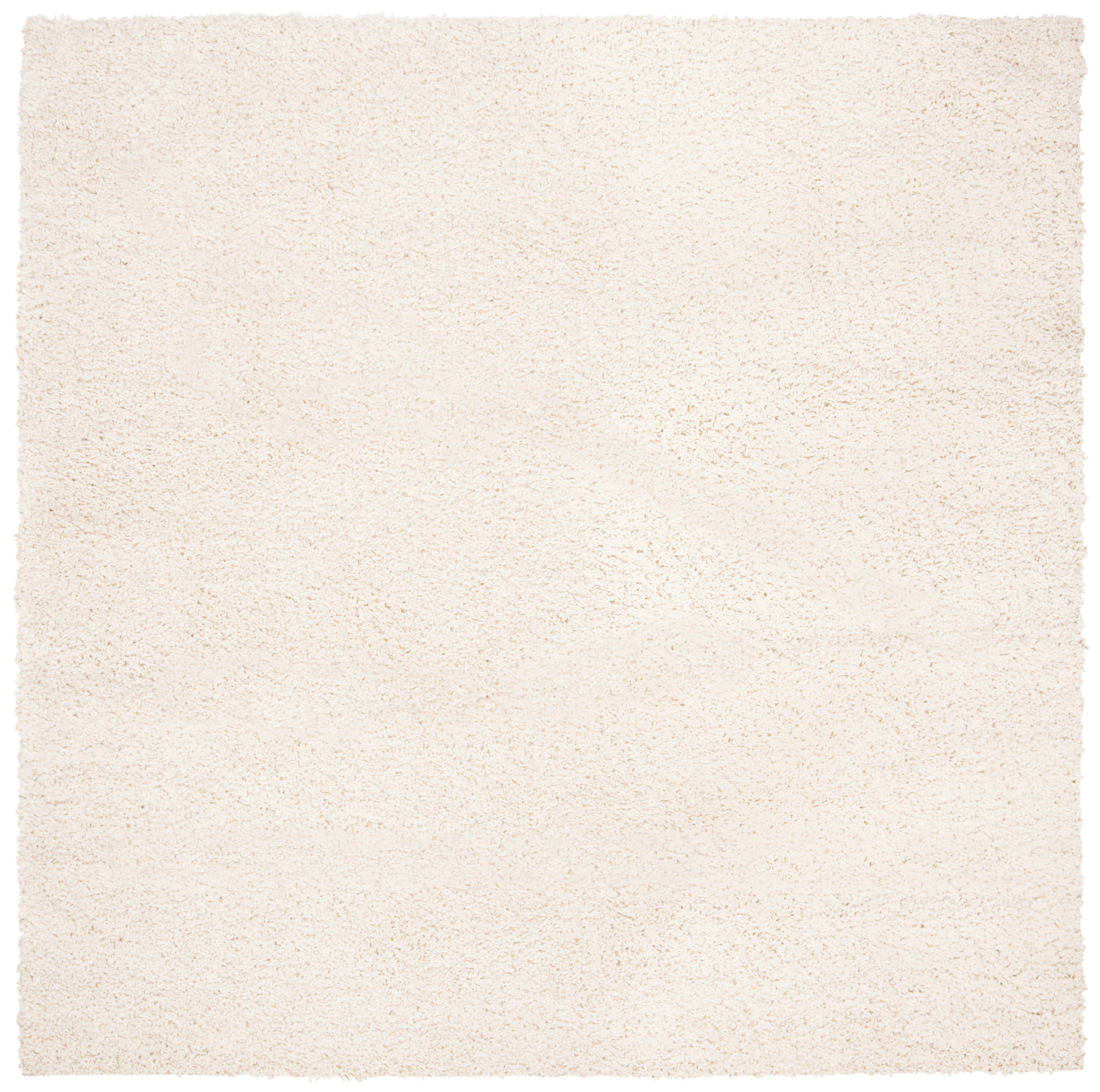Ivory Square Shag Synthetic Area Rug, 6'7"