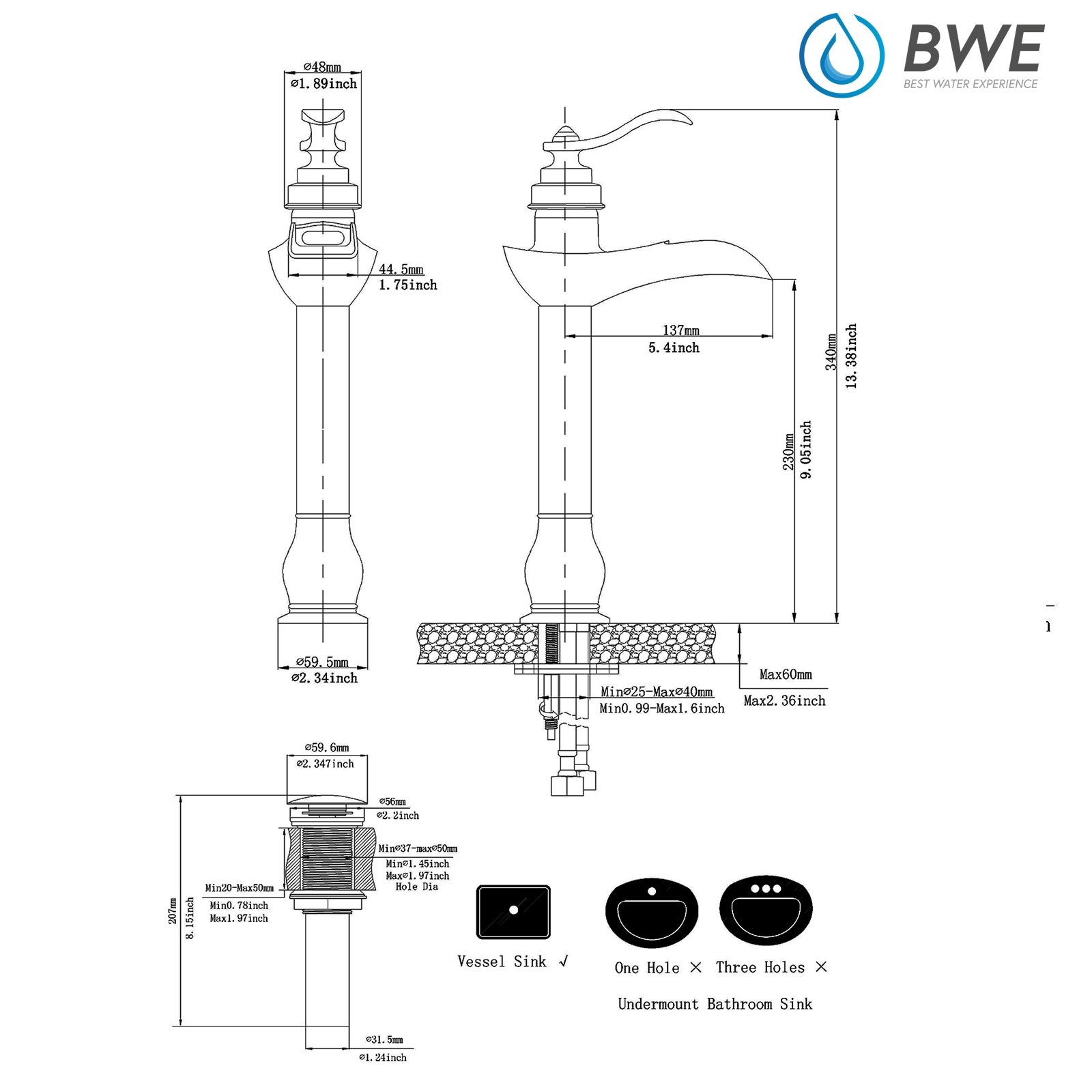 BWE A-96573H-BLACK Lavatory-Faucets - View #9