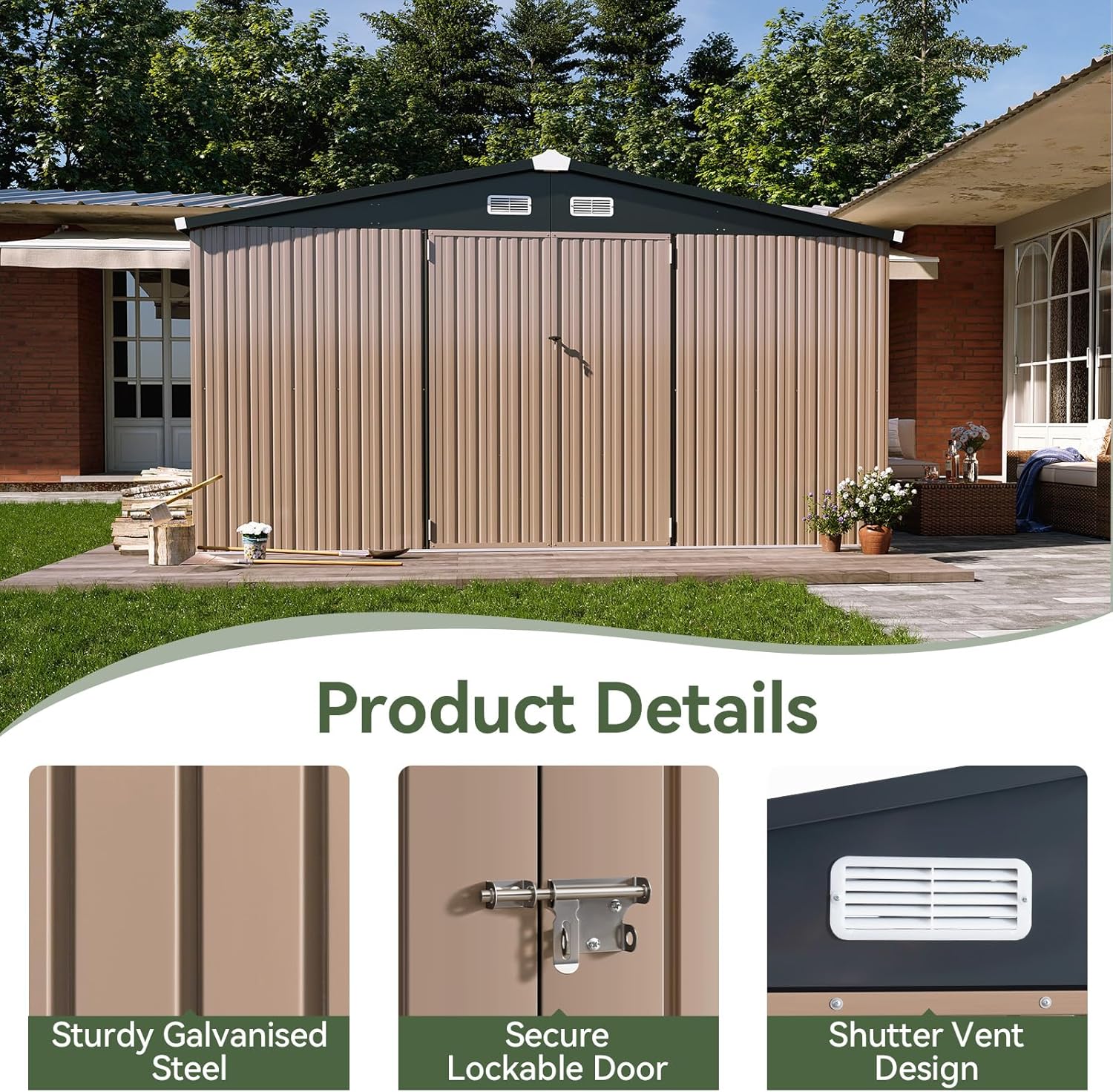 AOXUN AX-30312G Metal-Storage-Buildings-Sheds - View #5