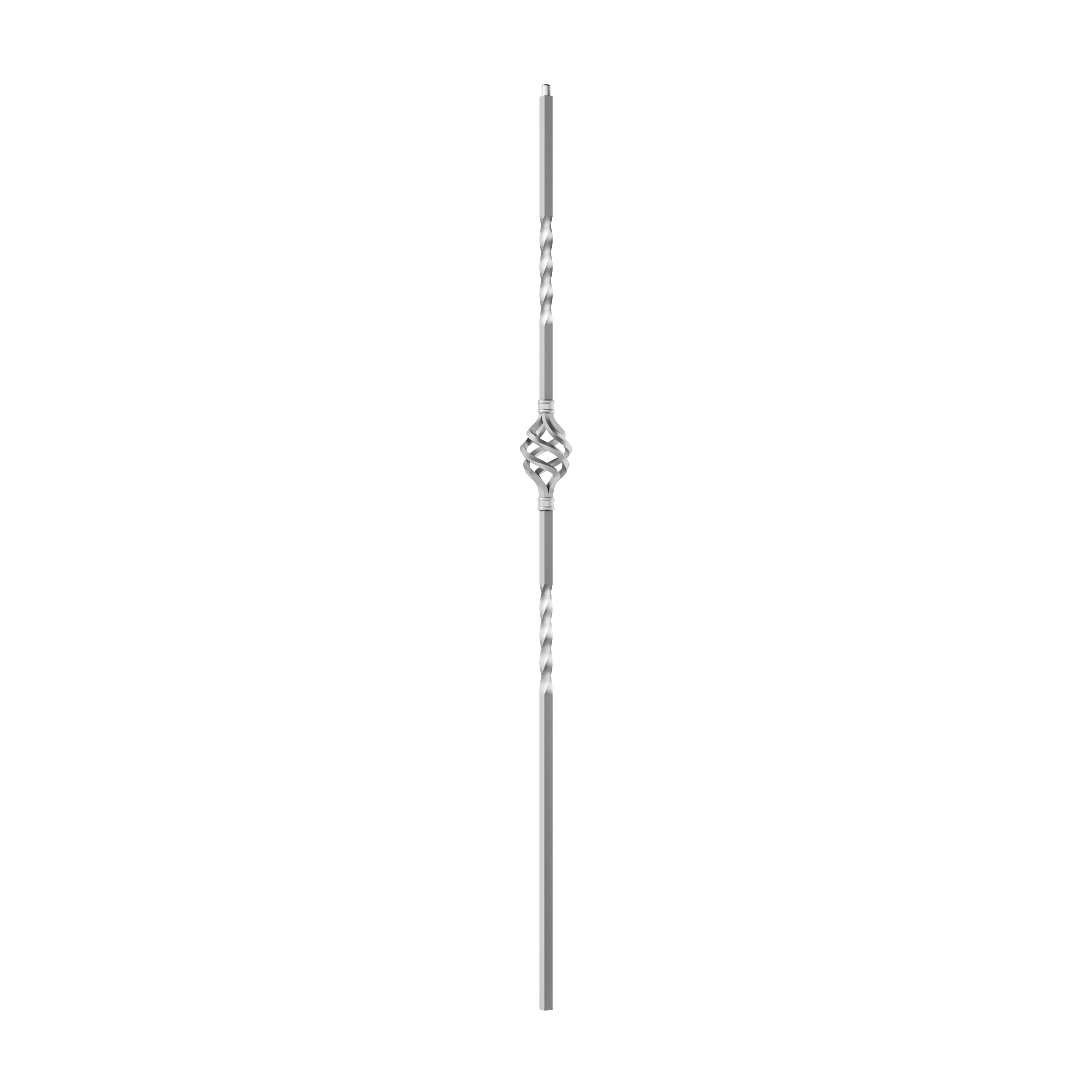 Crown Heritage 4583121NI44 44-in x 2.375-in Satin Nickel Aluminum Pin Top Single Basket Stair Baluster